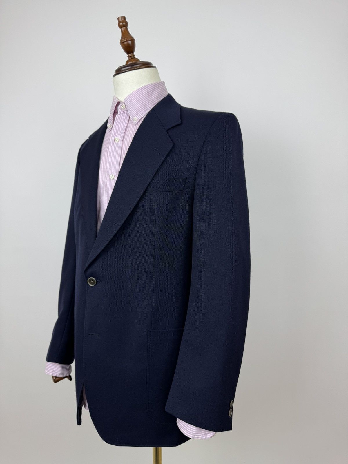 Other Mens Navy Blue Sport Coat 42L Trevira Twill Wool Blazer Size 42R - 4 Thumbnail