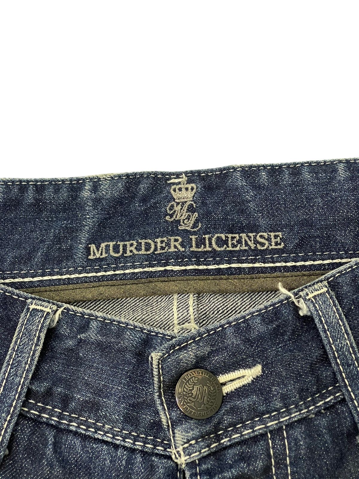 Japanese Brand Flare Jeans Murder License Distress Low Rise Honeycomb 7🟦3 Size US 30 / EU 46 - 9 Thumbnail
