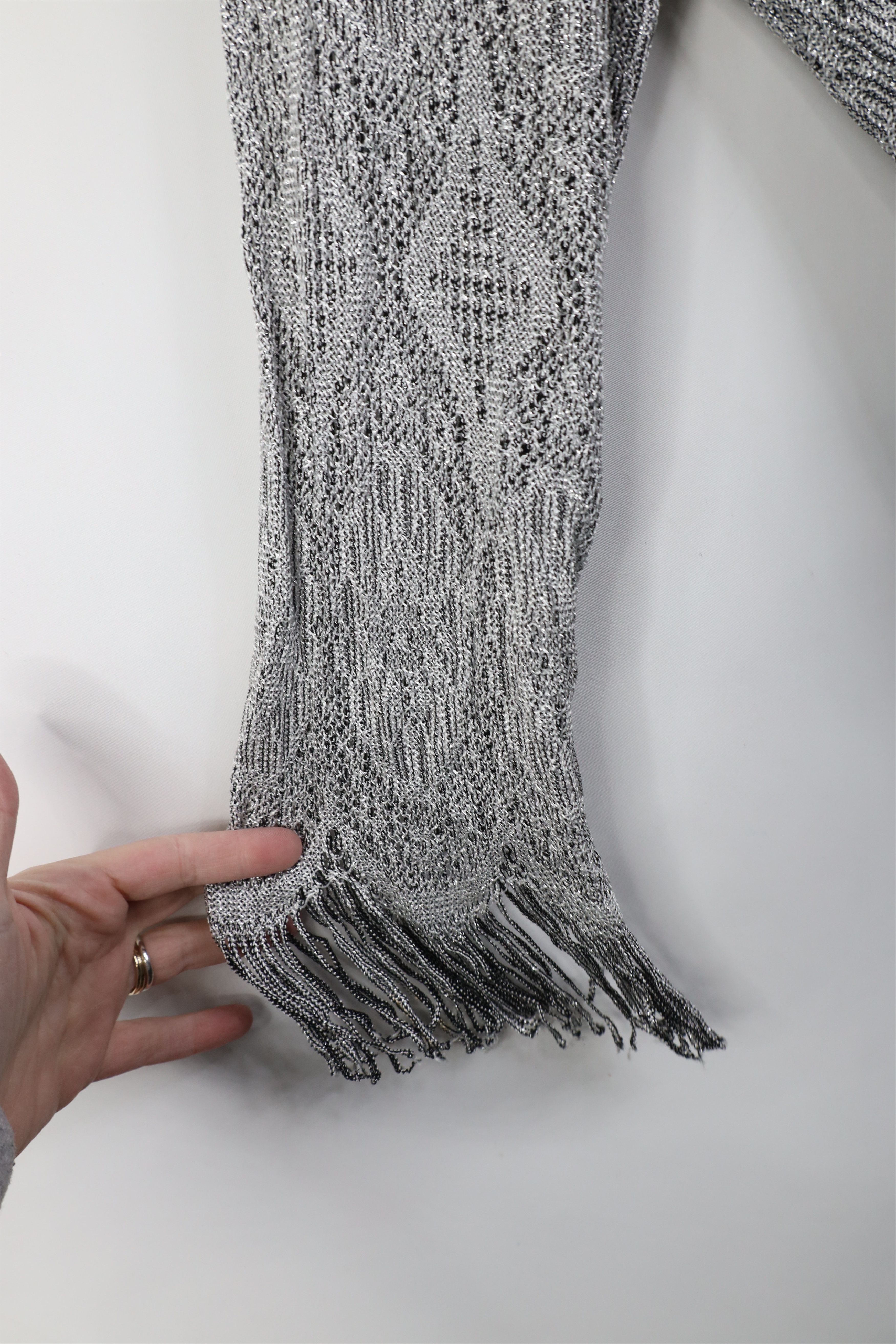 Vintage Vintage 90s Streetwear Open Front Piano Shawl Sweater Size L / US 10 / IT 46 - 7 Thumbnail