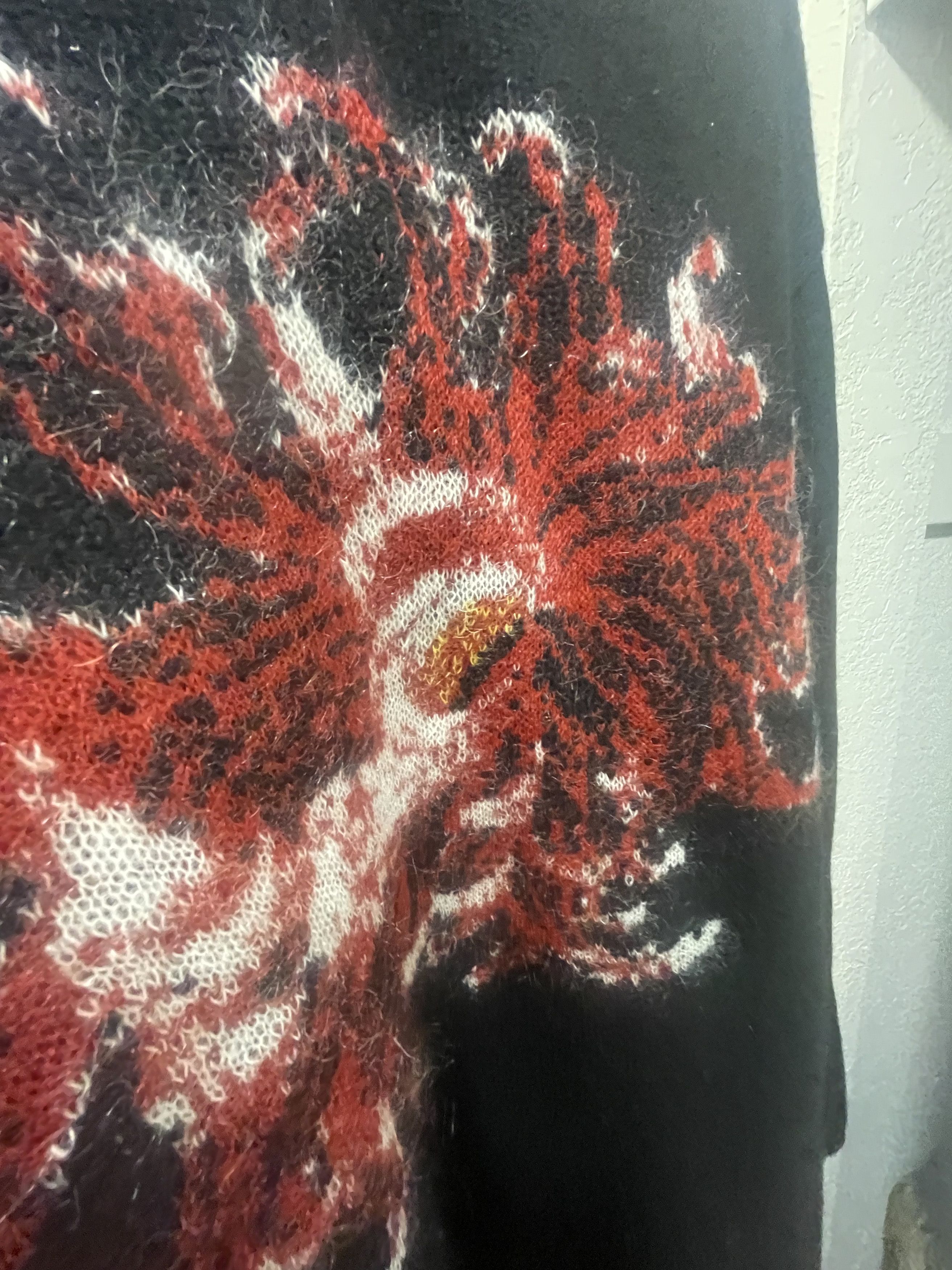 Yohji Yamamoto Black 7G Flower Sweater Size US L / EU 52-54 / 3 - 2 Thumbnail