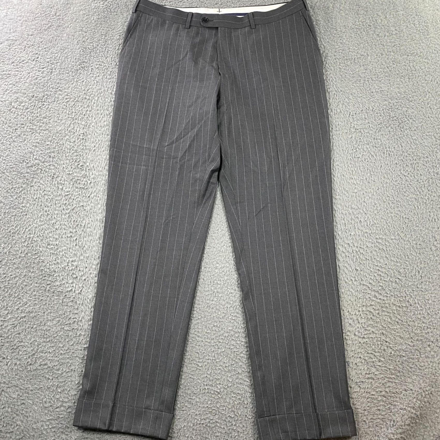 Suitsupply Suitsupply Pants Mens 48 Gray Lazio Suit 48L Brescia 36x31 Stripe Vitale Barberis Canonico Size 36R - 2 Thumbnail