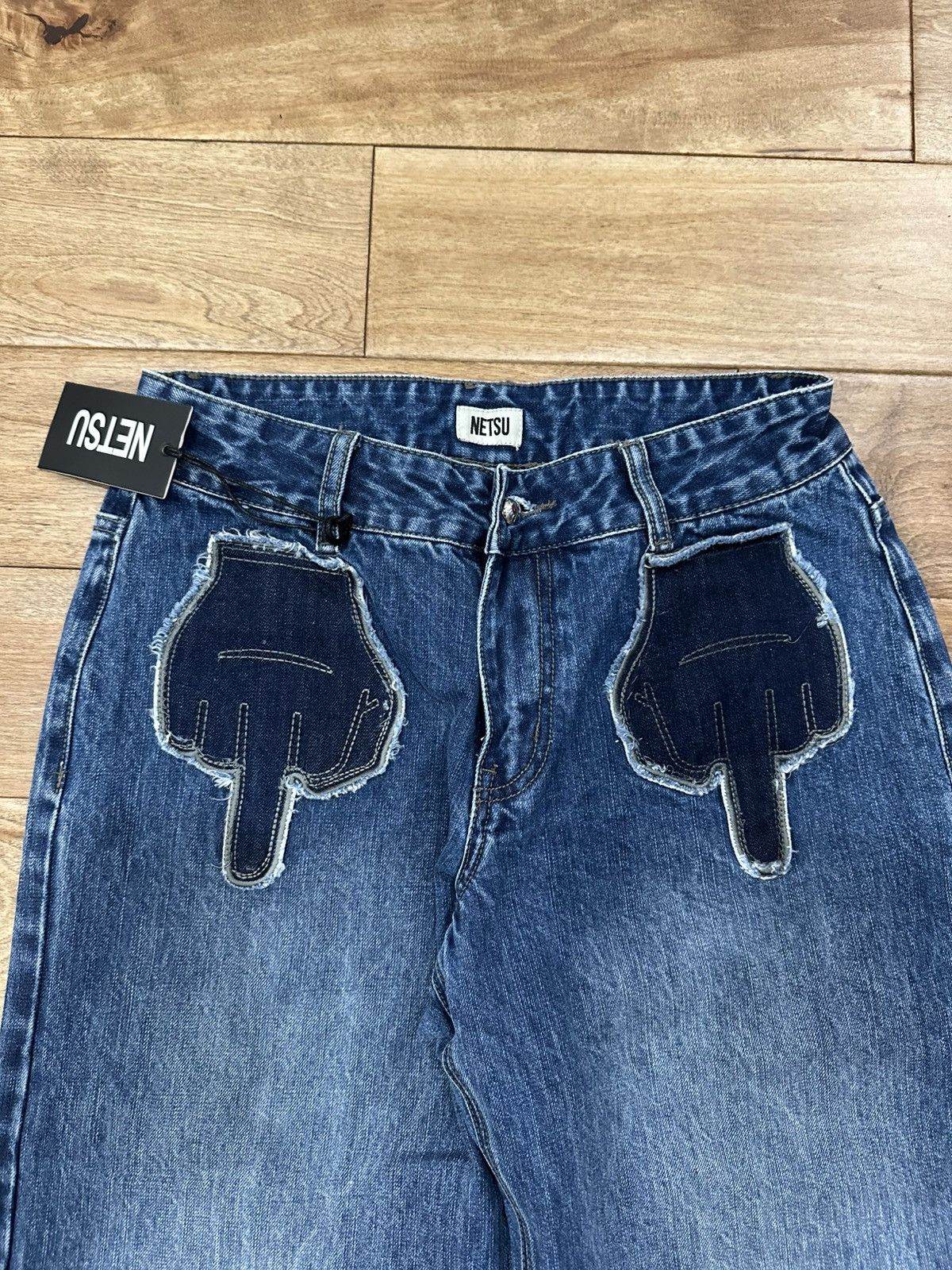 Other Netsu Middle Finger Denim Jeans Size US 32 / EU 48 - 3 Thumbnail
