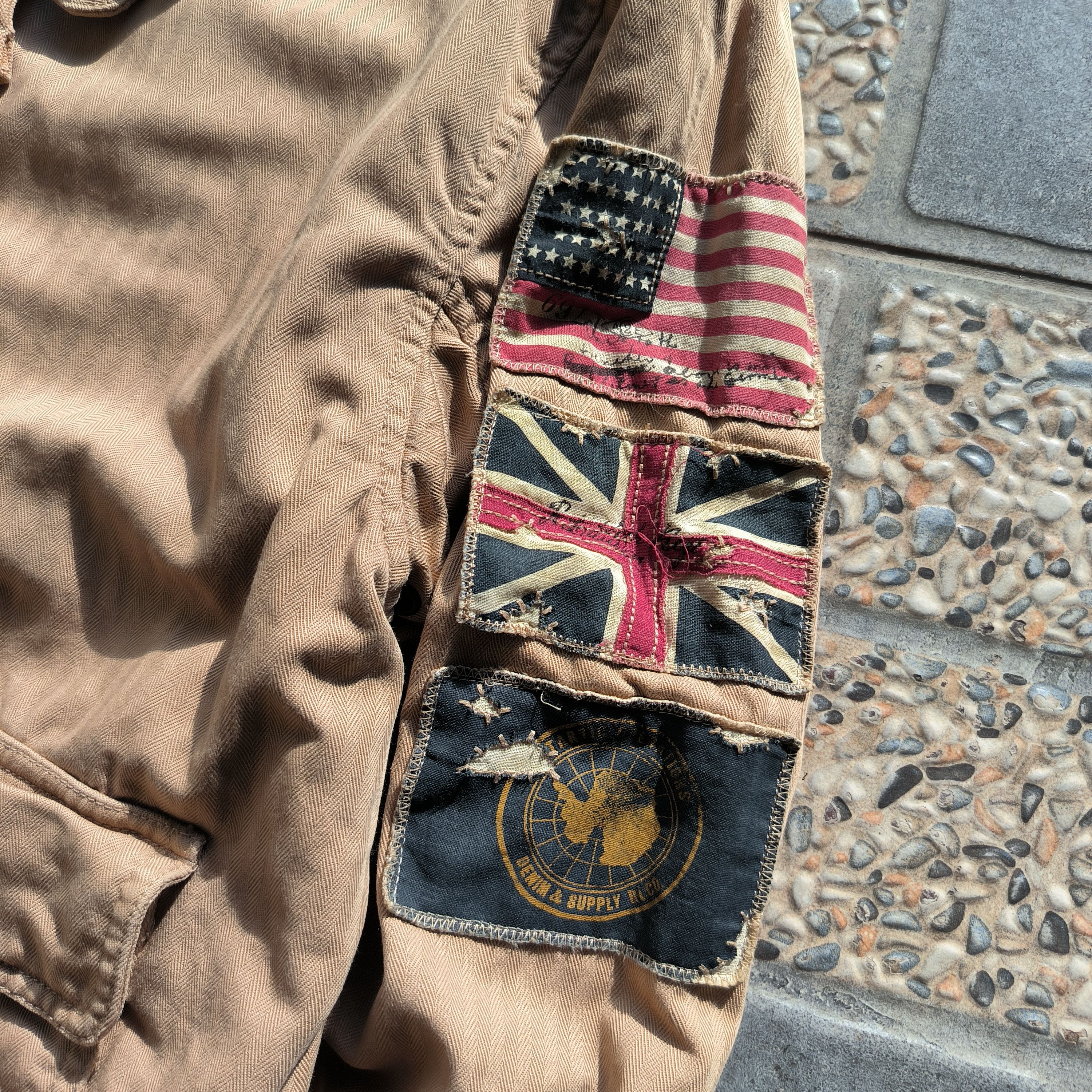 Denim & Supply Ralph Lauren Polo Ralph Lauren Bomber Jacket Flight Aviator Flag Tan Size US M / EU 48-50 / 2 - 2 Thumbnail