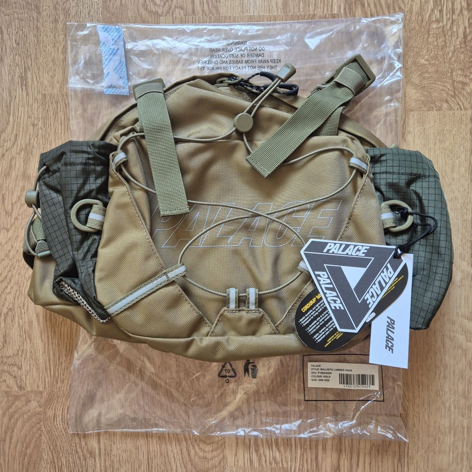 Palace Palace Ballistic Lumber Pack Waist Bag Gold FW20 Size ONE SIZE - 1 Thumbnail
