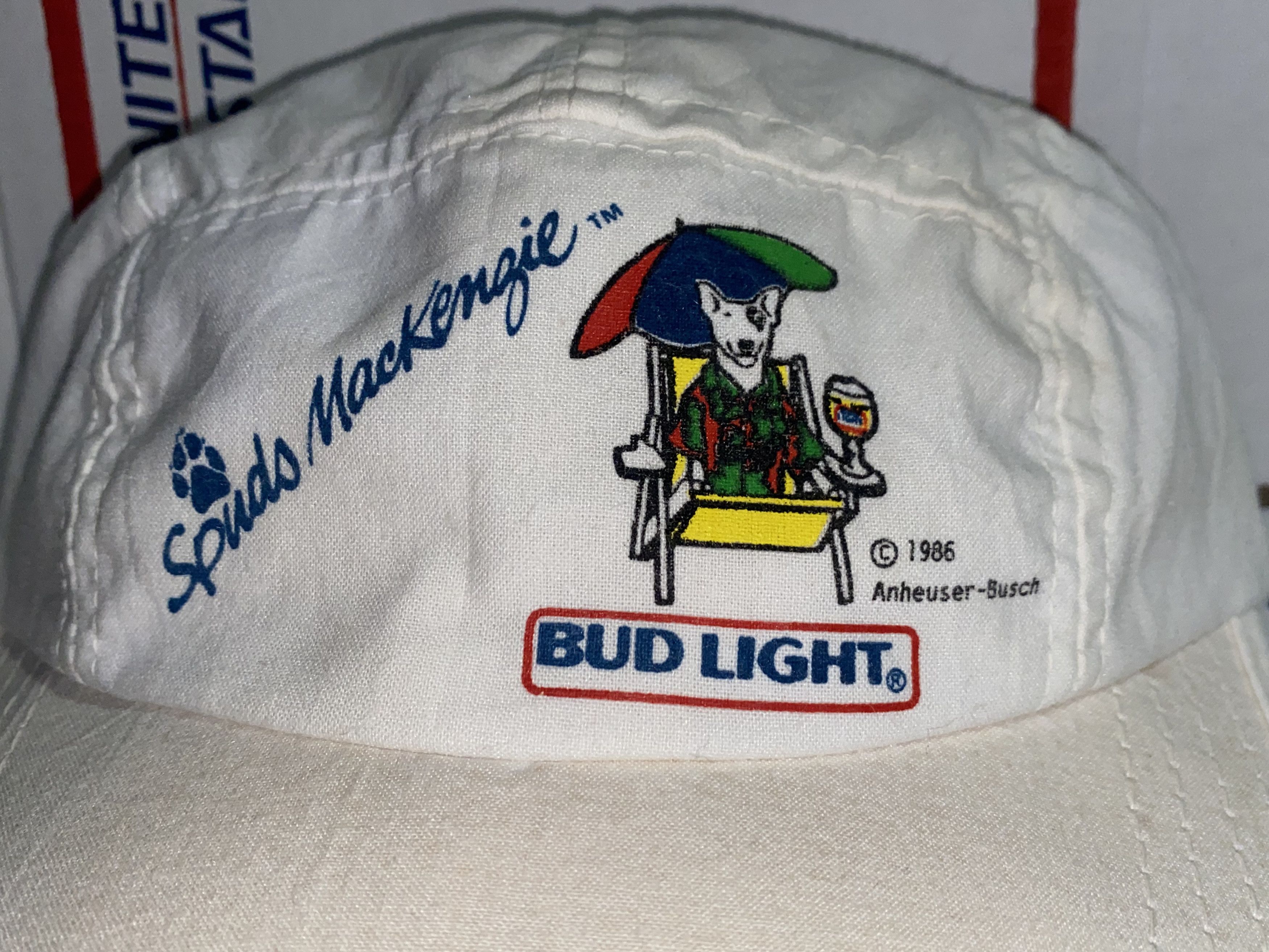 Budweiser vtg Bud Light Spud MacKenzie dog Camp Cap Hat Anheuser Busch Size ONE SIZE - 2 Thumbnail