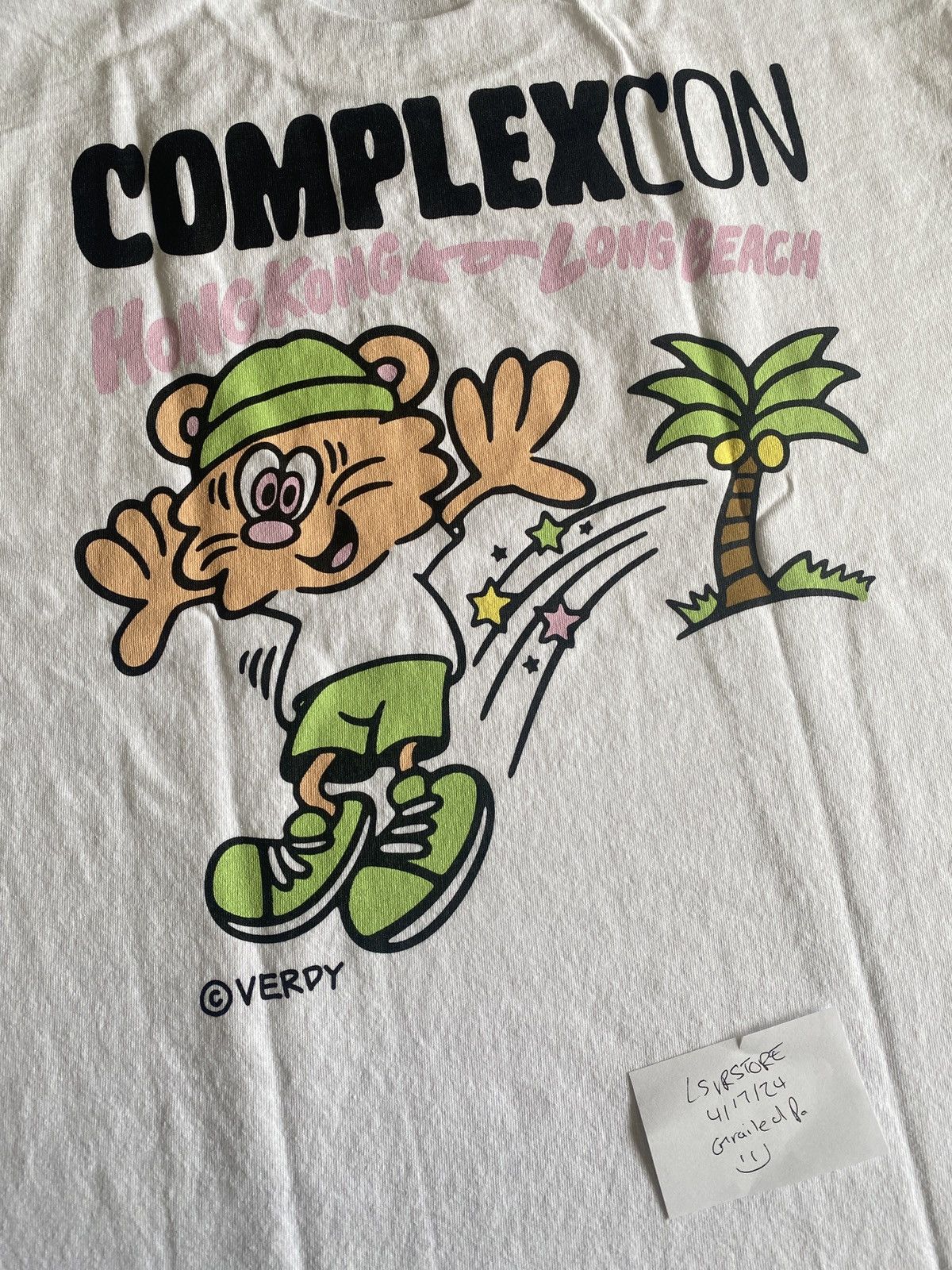 image of Complexcon Verdy Long Beach To Hong Kong Tee M in White, Men's (Size Medium)