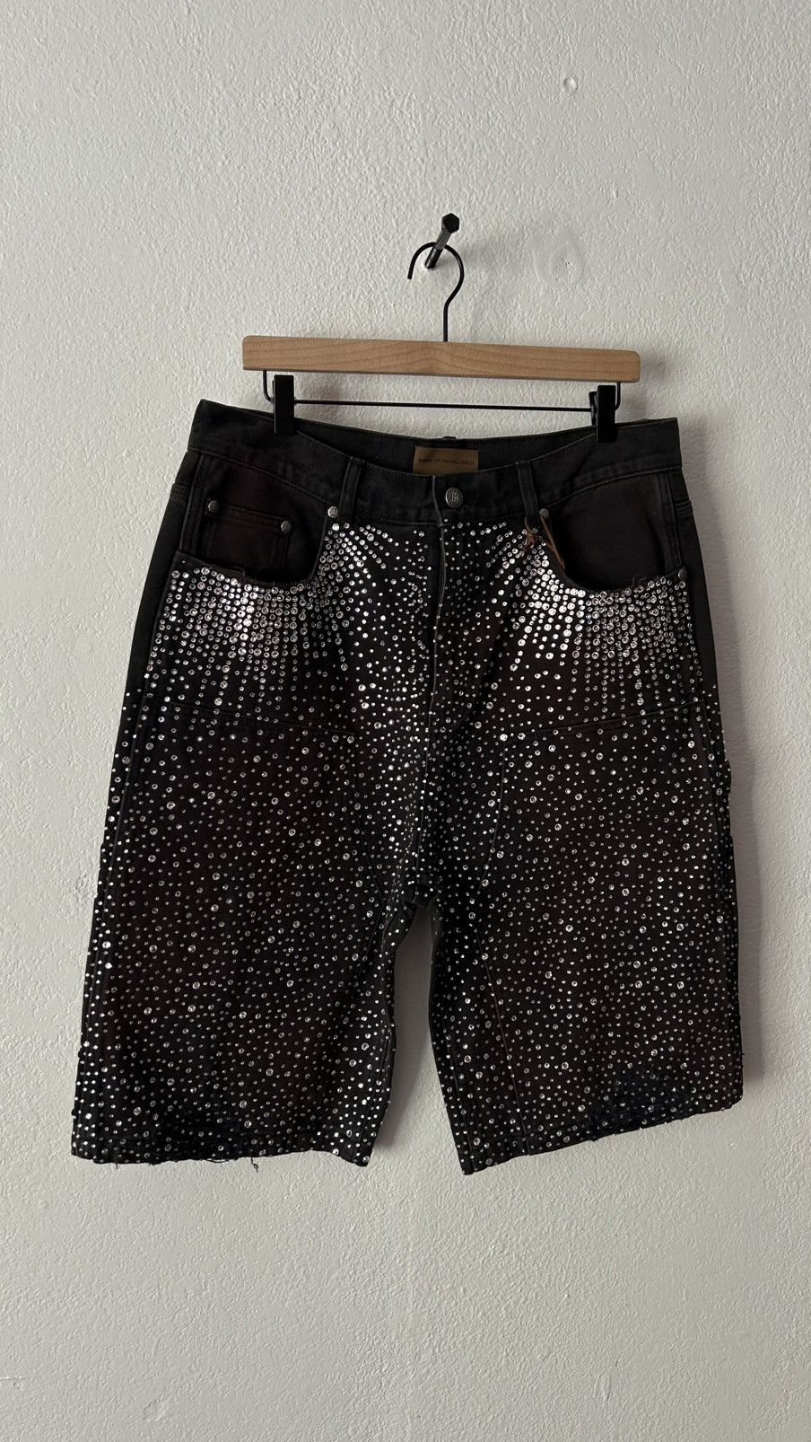 Birth of Royal Child Birth Of Royal Child Denim Rhinestone Shorts Size US 34 / EU 50 - 2 Thumbnail