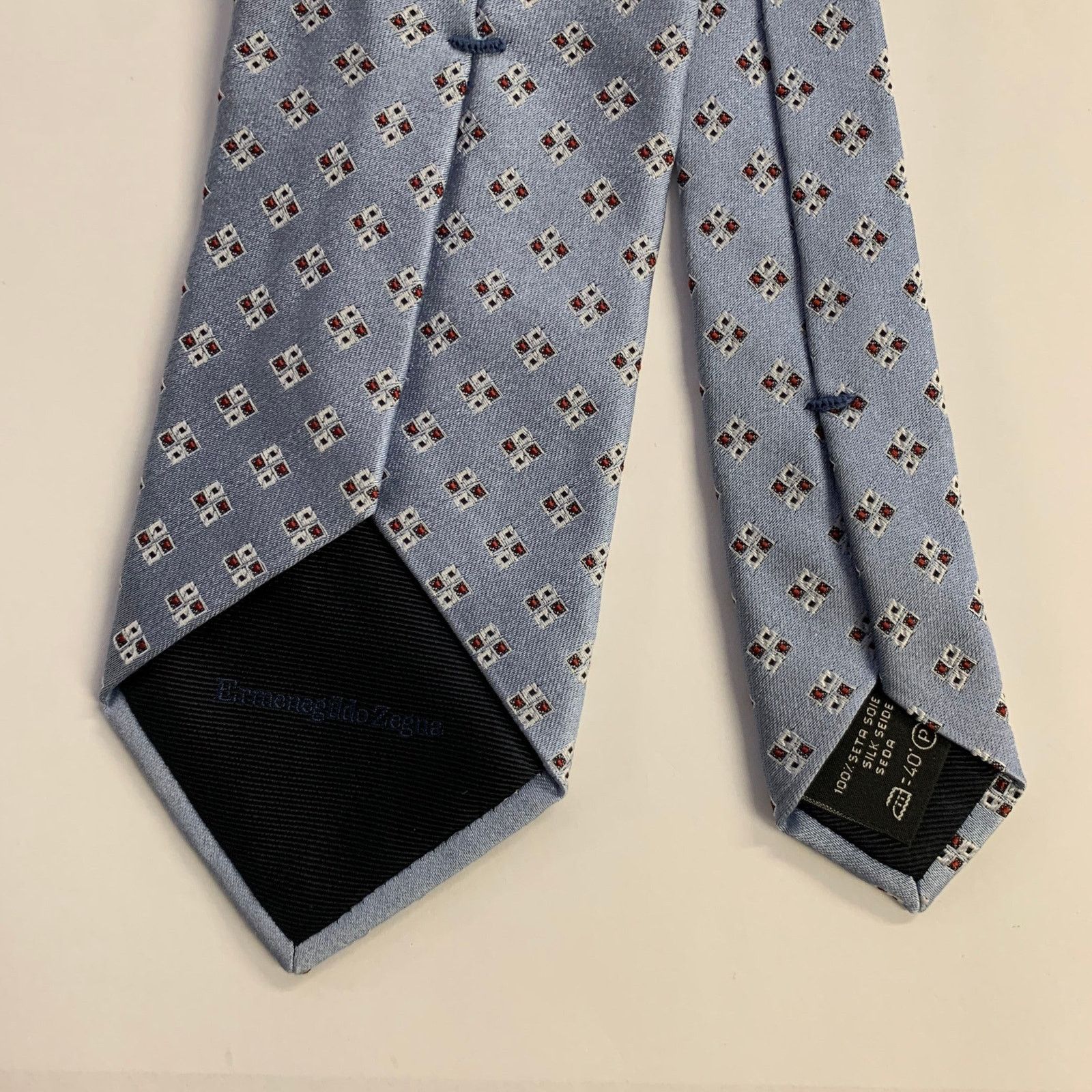 Ermenegildo Zegna ERMENEGILDO ZEGNA One Size Light Blue Red Silk Tie Size ONE SIZE - 2 Thumbnail