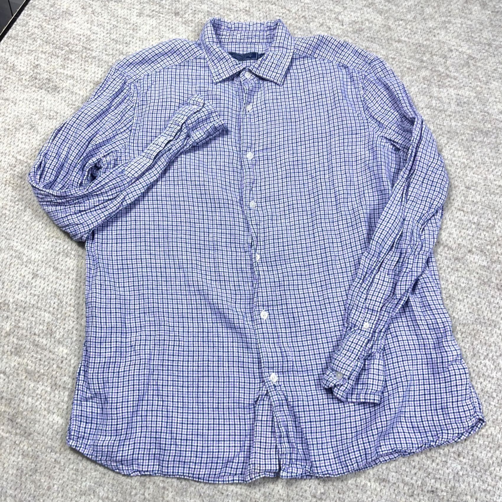 Vineyard Vines Vineyard Vines Button-Up Shirt Men L Plaid Colorful Modern Preppy blue purple Linen Cotton Button-Down Regular Size US L / EU 52-54 / 3 - 3 Thumbnail