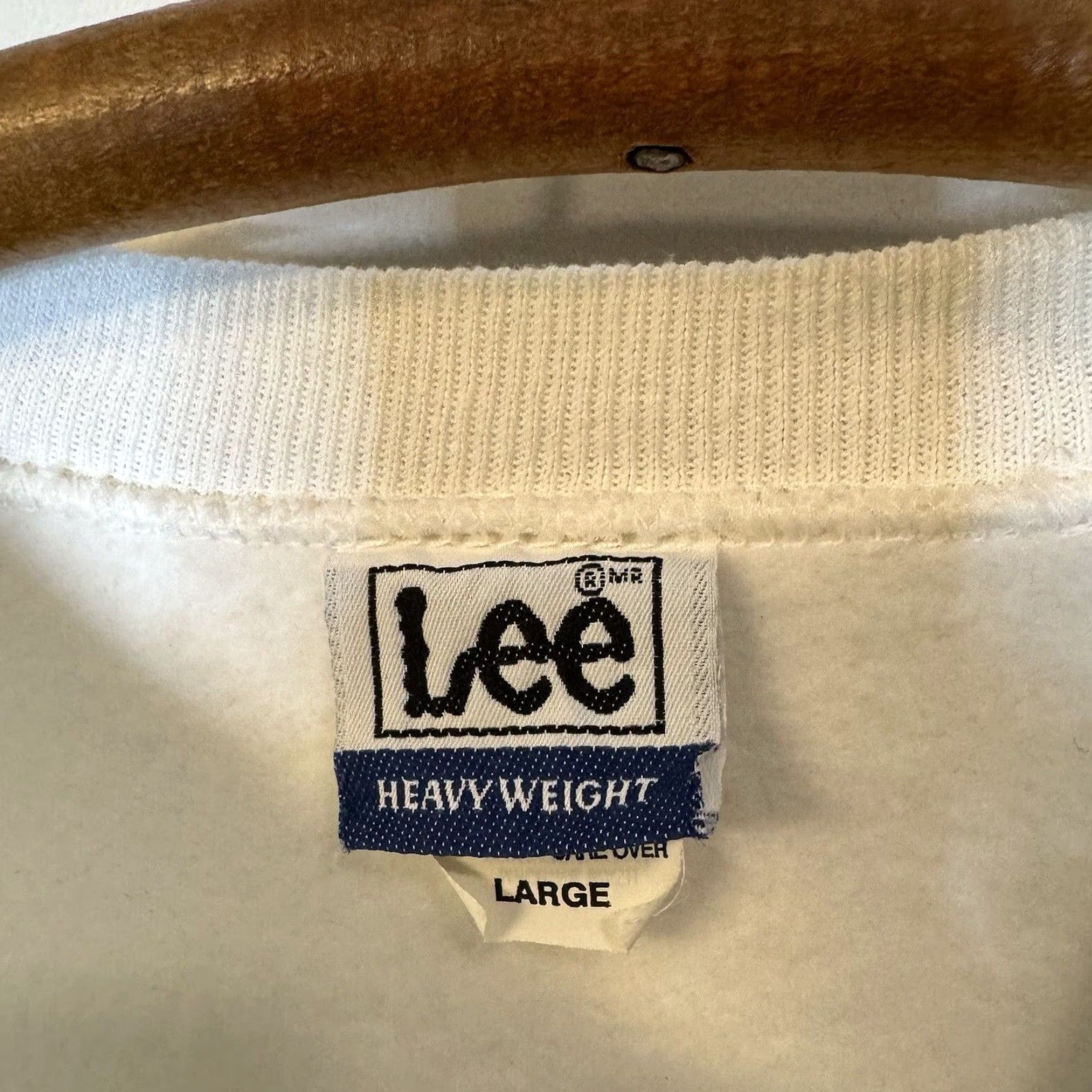 Lee VINTAGE Lee Sweatshirt Men L White Crewneck 90s USA Solid Pullover Size US L / EU 52-54 / 3 - 3 Thumbnail