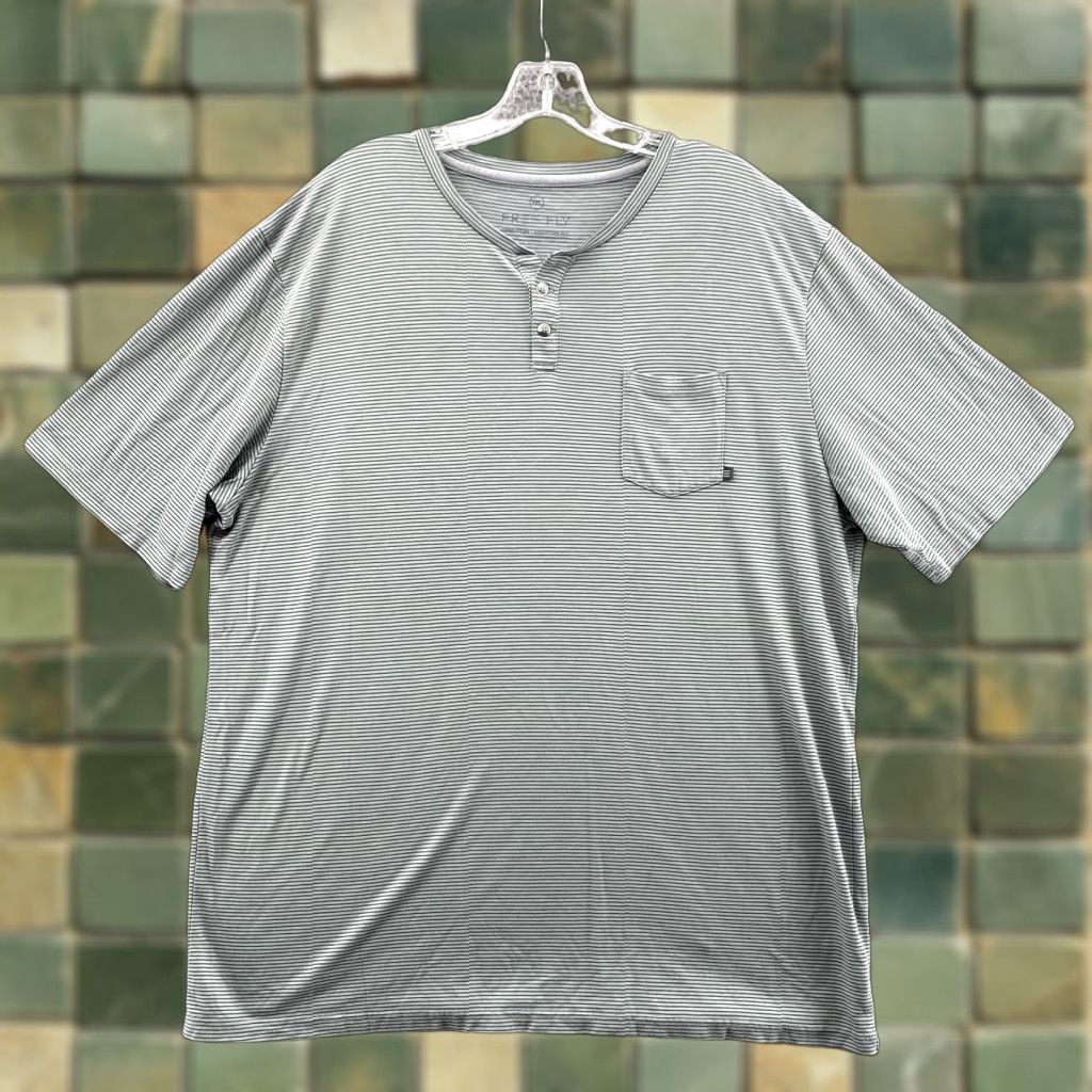 Vintage Free Fly Henley Shirt Men 3XL Blue Stripe Bamboo Performance Preppy Outdoor Shirt Mens 3XL Blue Stripe Bamboo Performance Pr Size US XXL / EU 58 / 5 - 1 Thumbnail