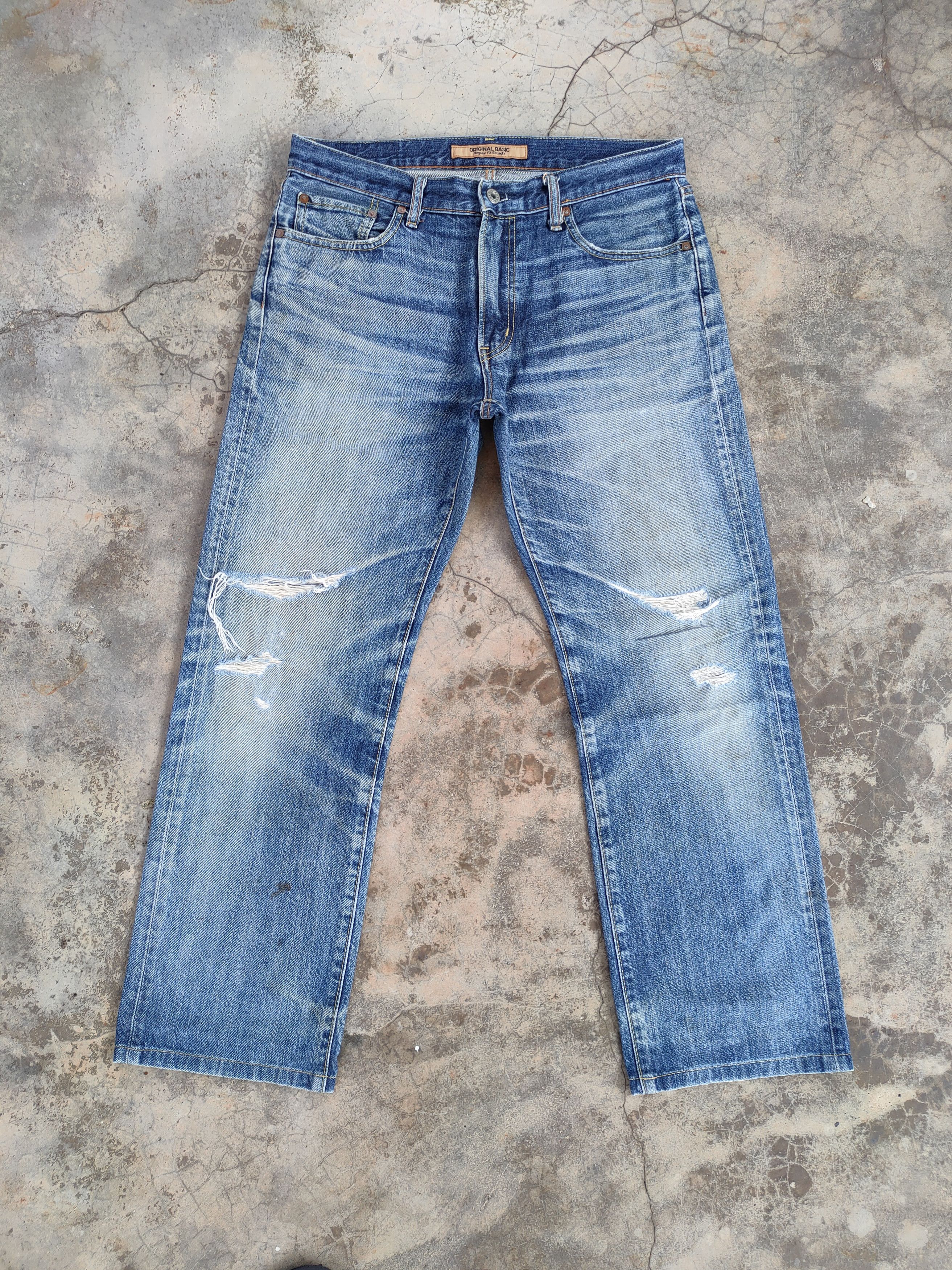 Japanese Brand W33 VINTAGE JAPANESE FADED RIPPED JEANS DENIM PANTS Size US 33 - 2 Thumbnail