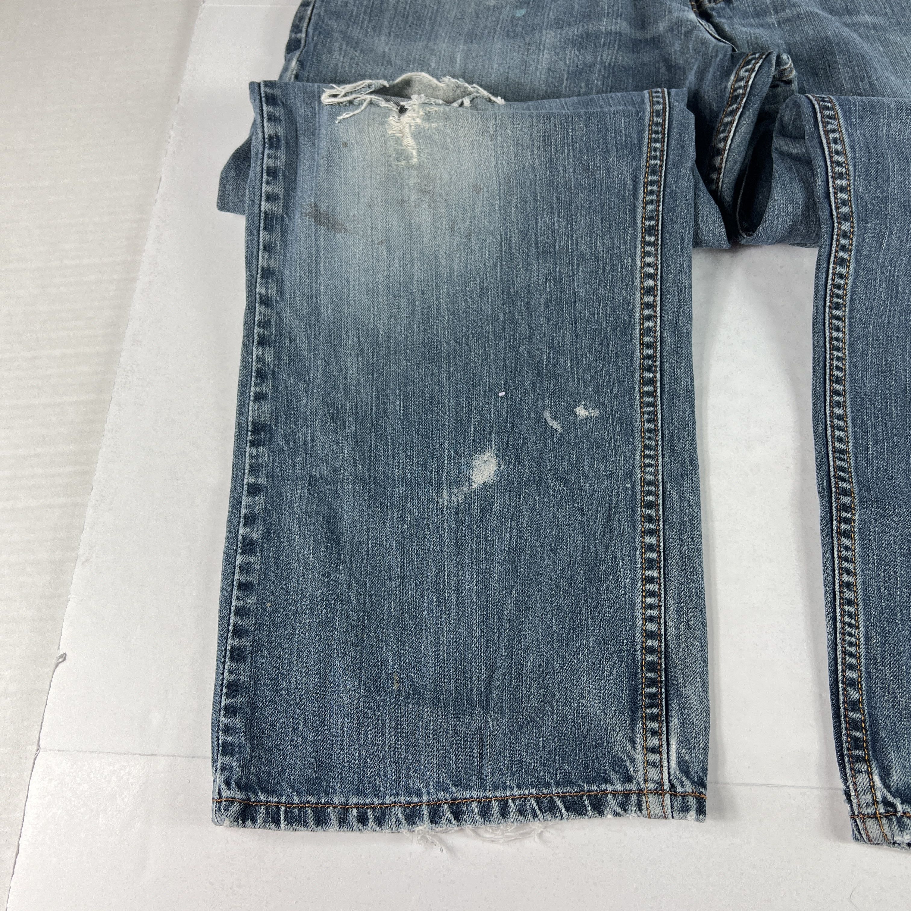 Levi's Y2K Levi's Jean 569 Loose Straight Blue Faded Thrashed Denim Size US 34 / EU 50 - 8 Thumbnail