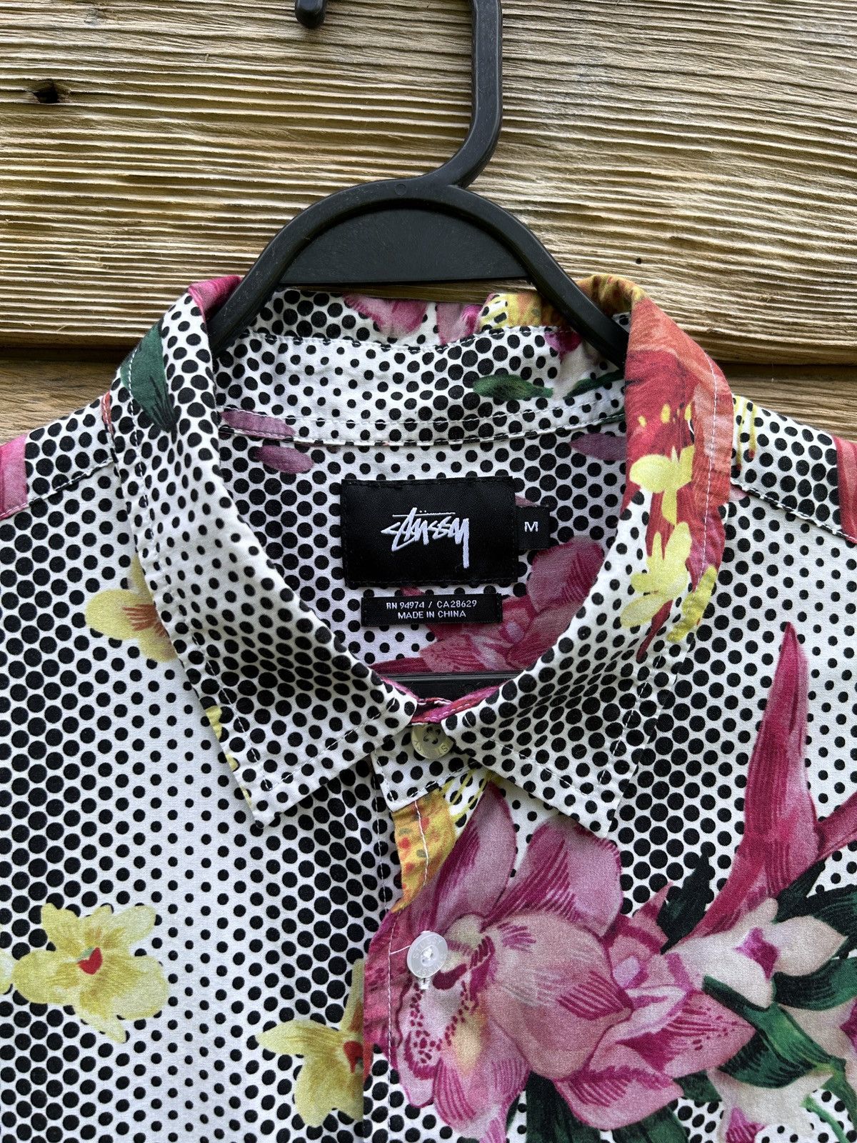 Stussy Stussy Psychedelic Dot Floral Button Up Short Sleeve Shirt Size US M / EU 48-50 / 2 - 2 Thumbnail