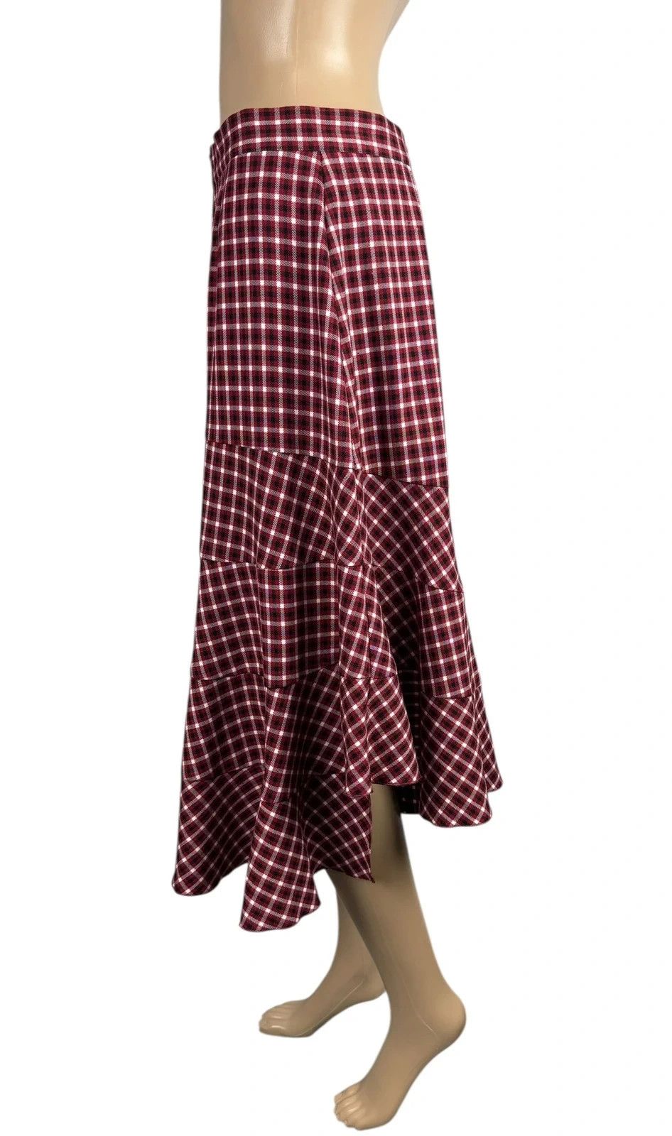 Other Poustovit Check Pleated Patchwork Skirt Viscose size 42 Size 28" / US 6 / IT 42 - 4 Thumbnail