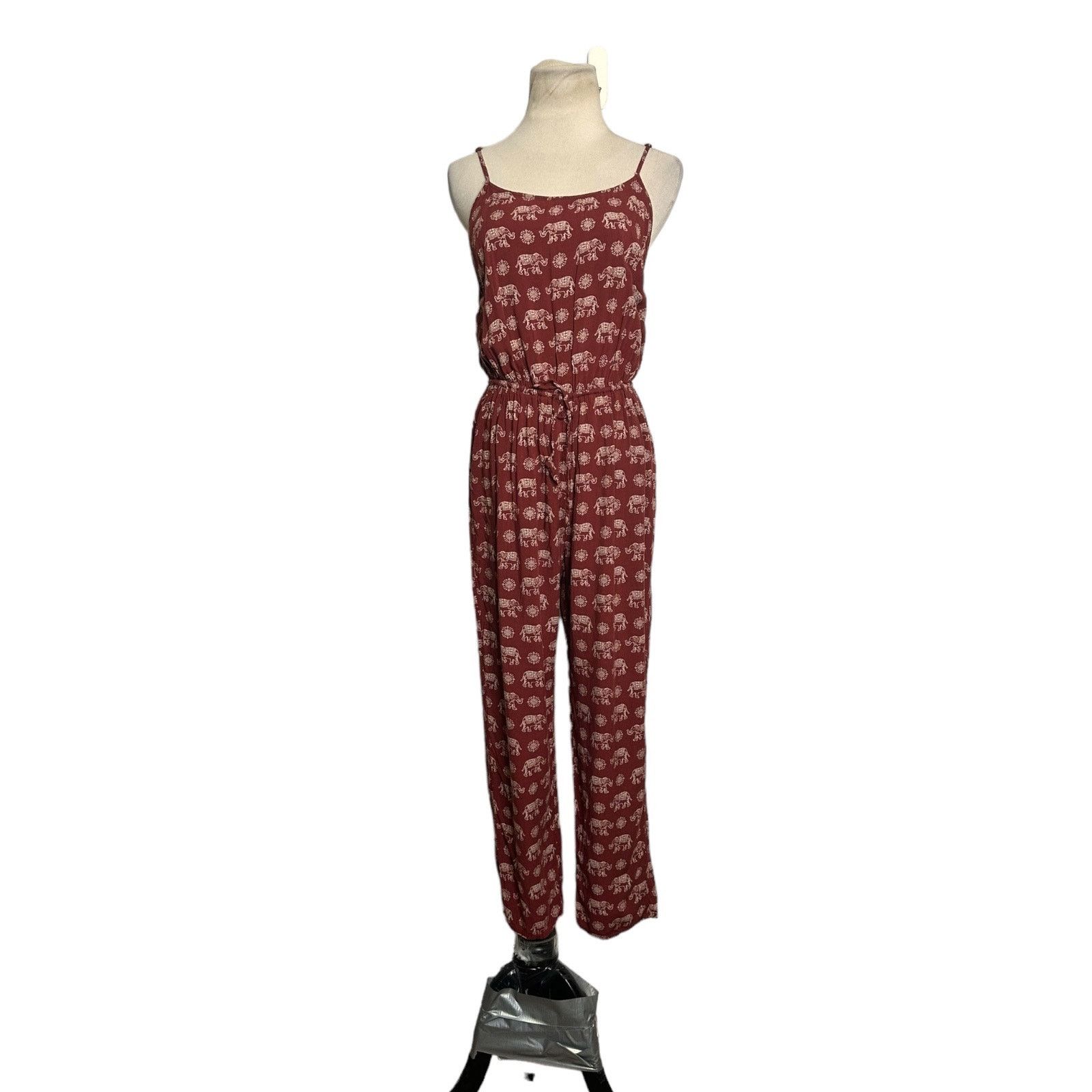 Forever 21 Forever 21 brown elephant print sleeveless jumpsuit size M Size 30" / US 8 / IT 44 - 1 Thumbnail