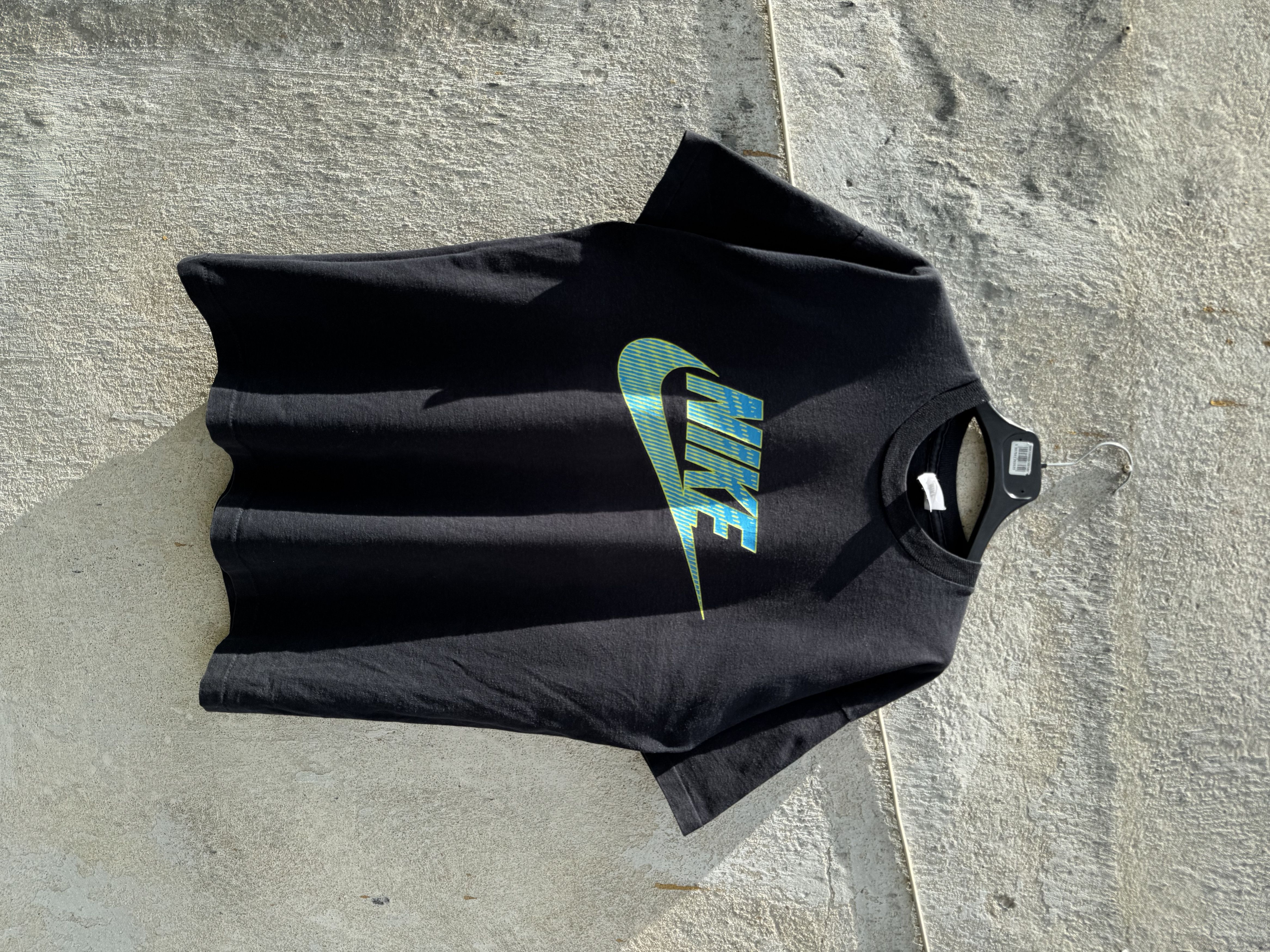 Nike 90s Nike Silver tag era black single stitch logo washed tee Size US M / EU 48-50 / 2 - 6 Thumbnail