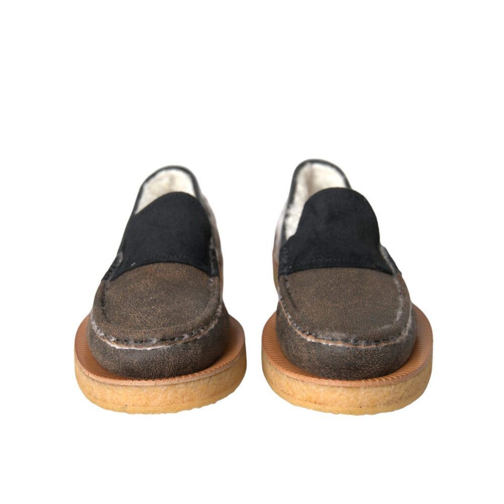 Dolce & Gabbana Dolce & Gabbana Brown Black Fur Leather Loafers Men Shoes Size US 7 / EU 40 - 2 Thumbnail