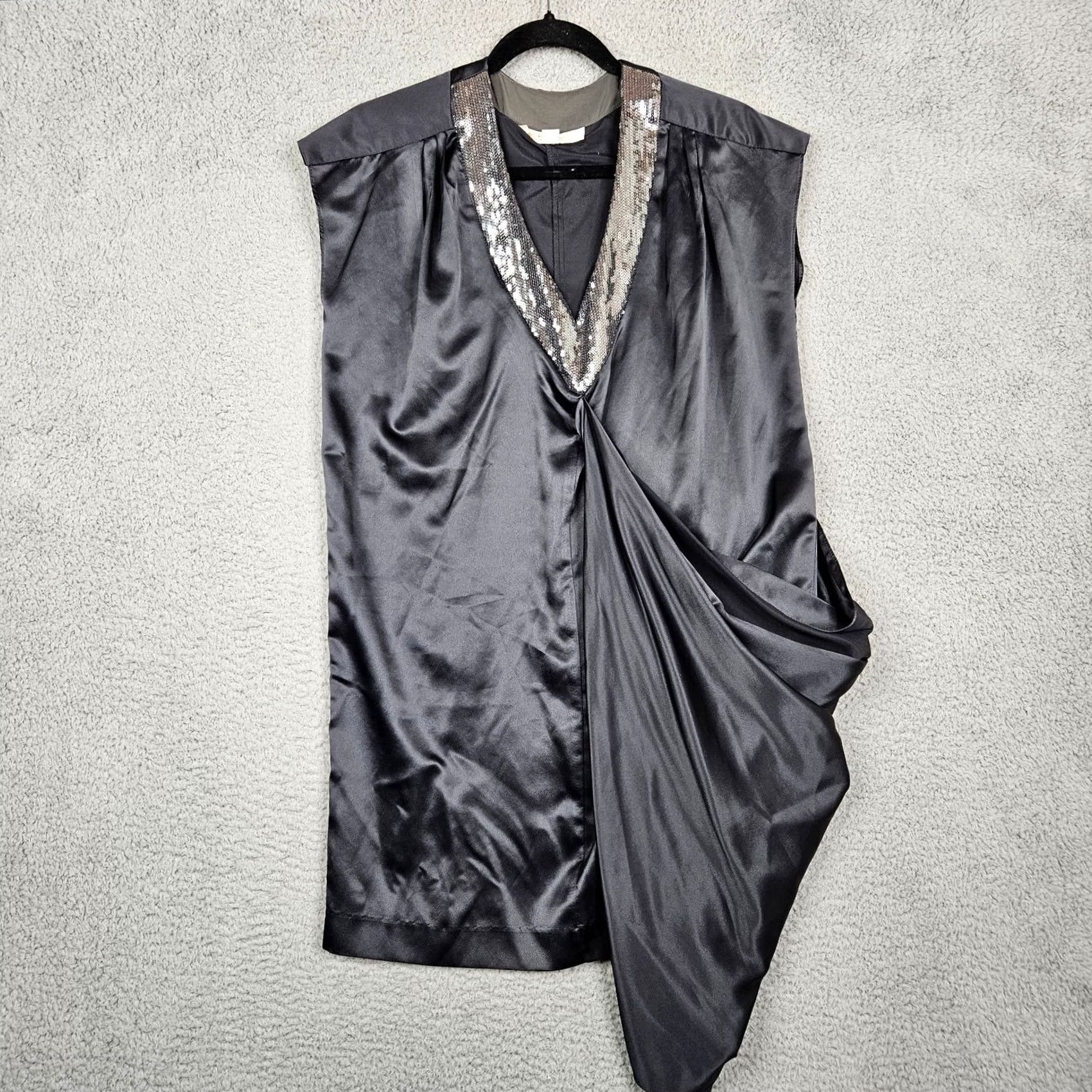 Nicole Miller Nicole Miller Black Women's Party Cocktail Sequined V-neck Mini Dress Size P Size S / US 4 / IT 40 - 6 Thumbnail