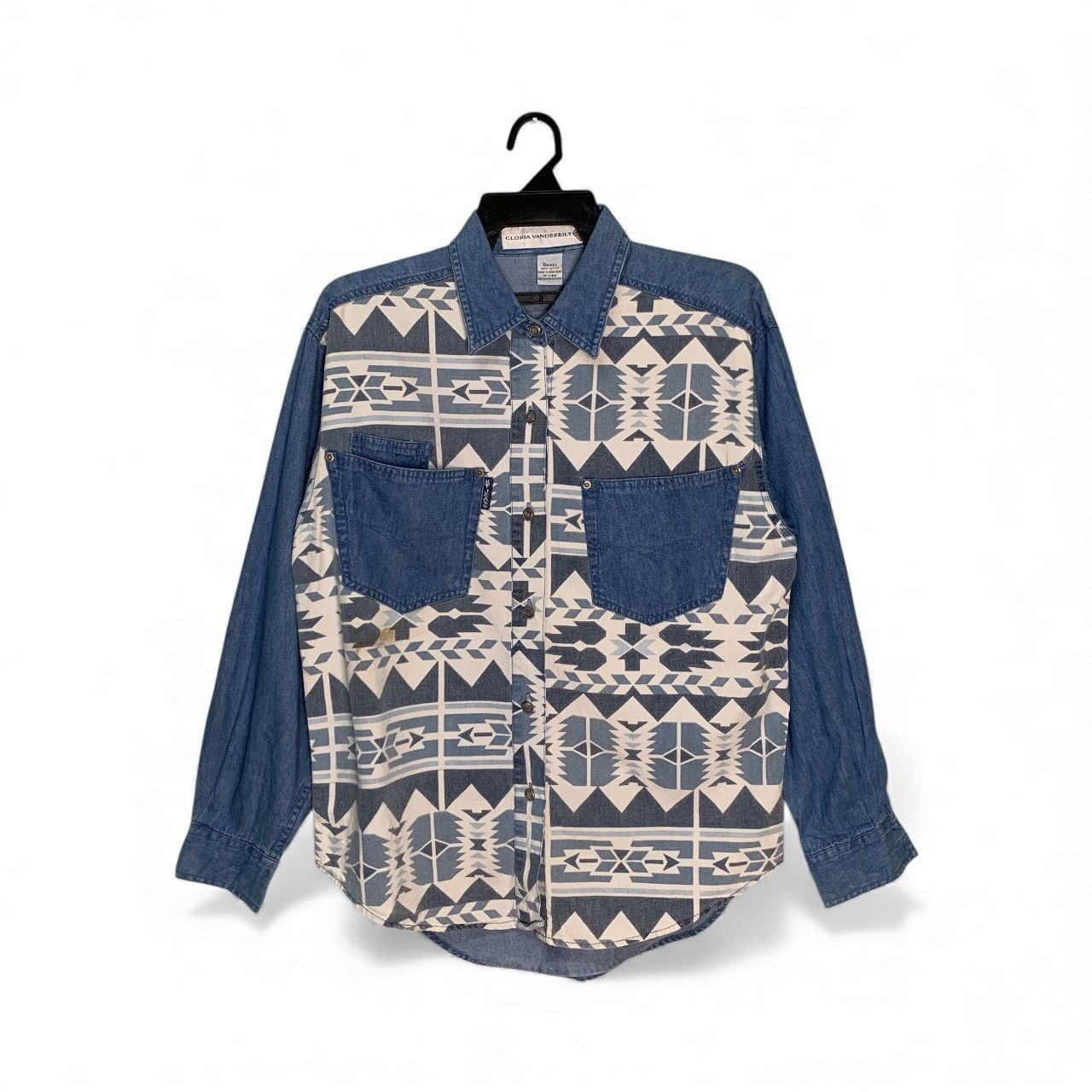 Gloria Vanderbilt Rare Design Gloria Vanderbilt Soft Denim Button Up Shirts Size S / US 4 / IT 40 - 1 Thumbnail