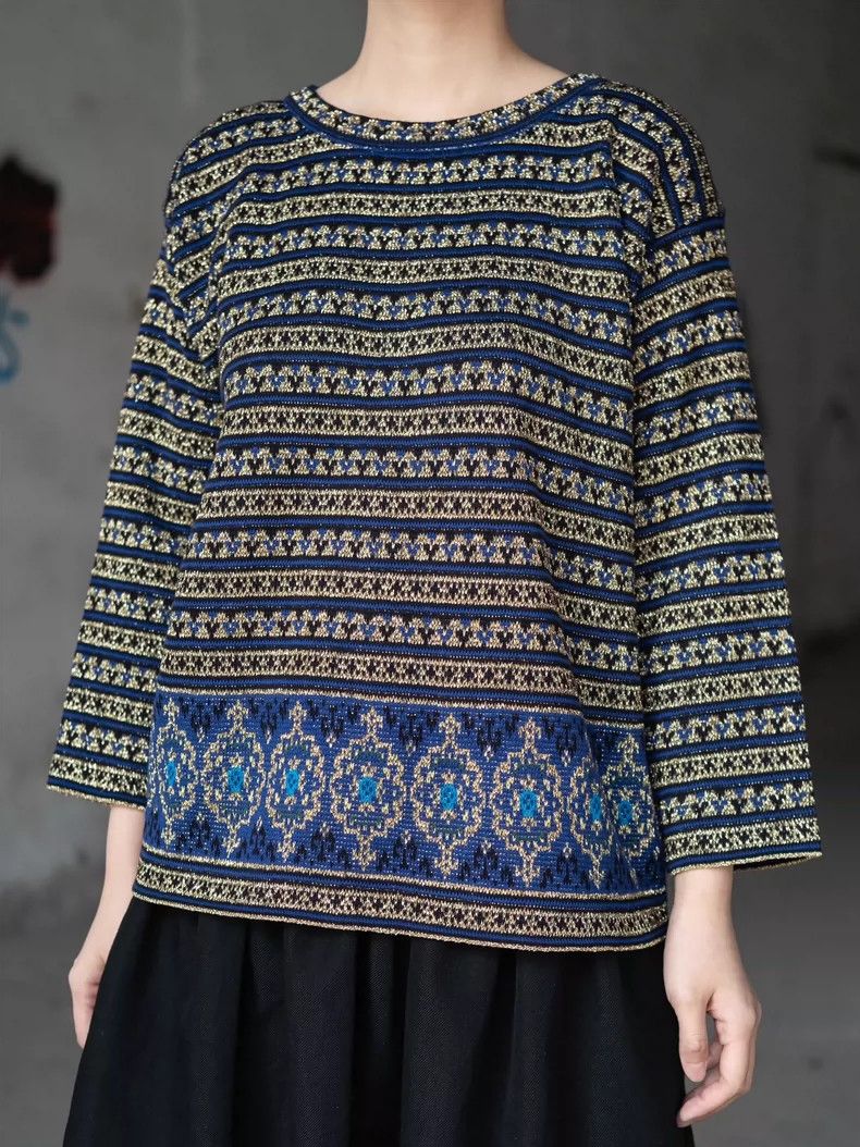 Kenzo KENZO Vintage blue gold knit sweater Size M / US 6-8 / IT 42-44 - 3 Thumbnail