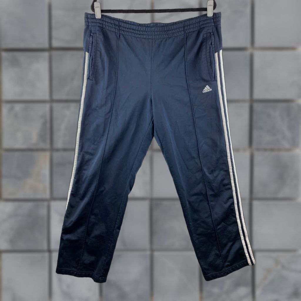 Adidas Adidas Track Pants Mens M Blue Stretch Drawstring Running Dark Wash Gym Shirt? Size US 31 - 1 Thumbnail