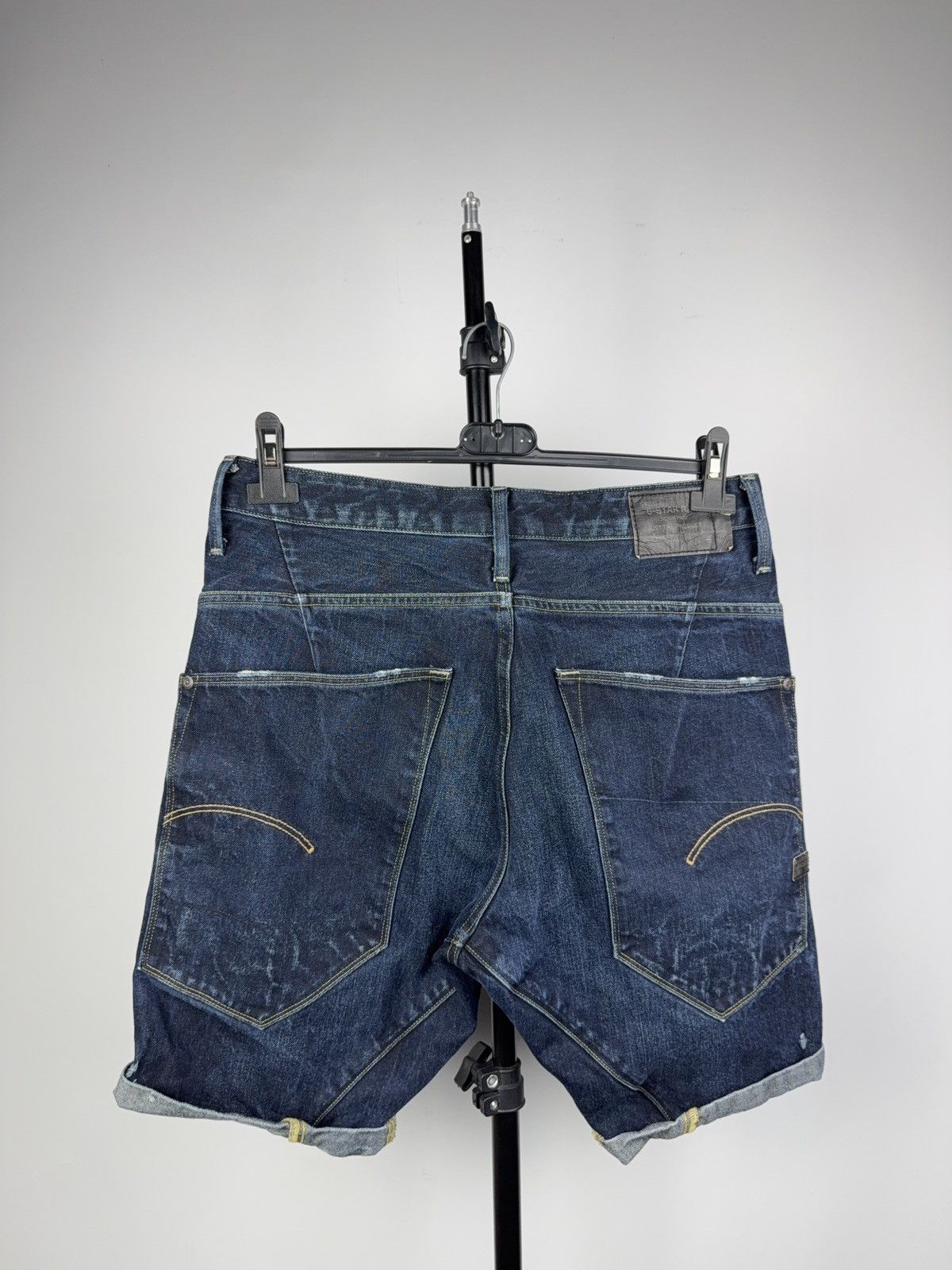 G-Star Vintage Retro 00s Y2K G-Star Raw Denim Shorts Dark Wash Size US 31 - 5 Thumbnail