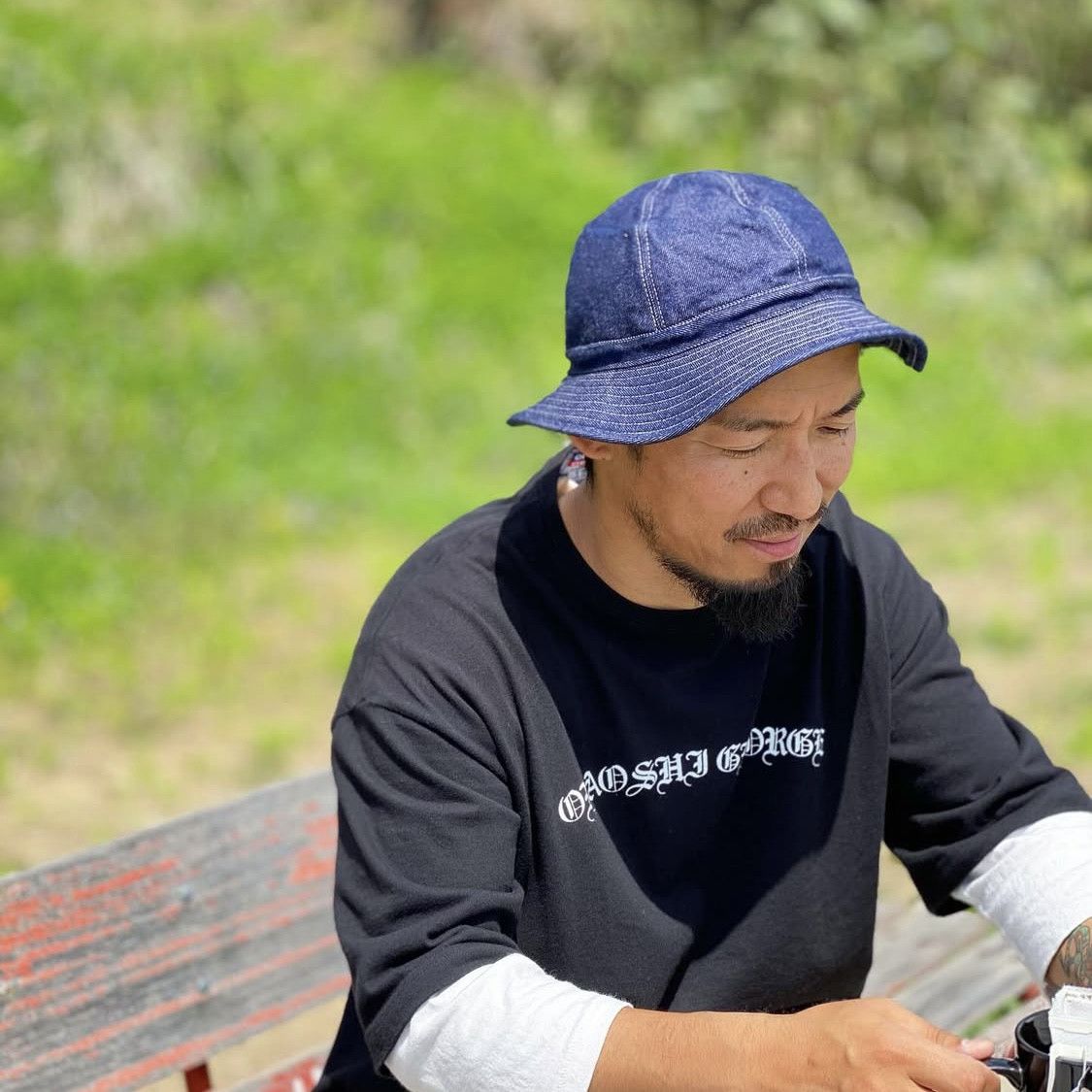 Japanese Brand OG Classic Hat Onaoshi George Local Clothing Red Line Denim Size ONE SIZE - 2 Thumbnail
