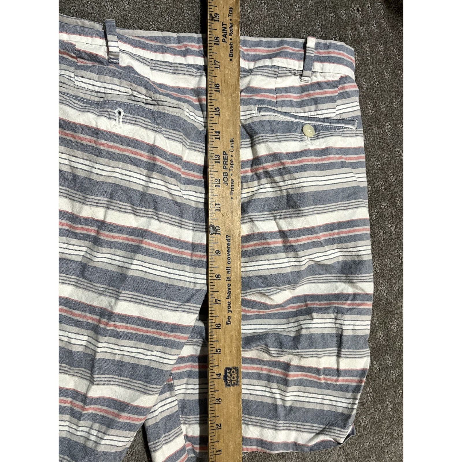 Express EXPRESS Multicolor Striped Chino Shorts Men 32 Regular Fit 8.5" Inseam Casual Size US 32 / EU 48 - 4 Thumbnail
