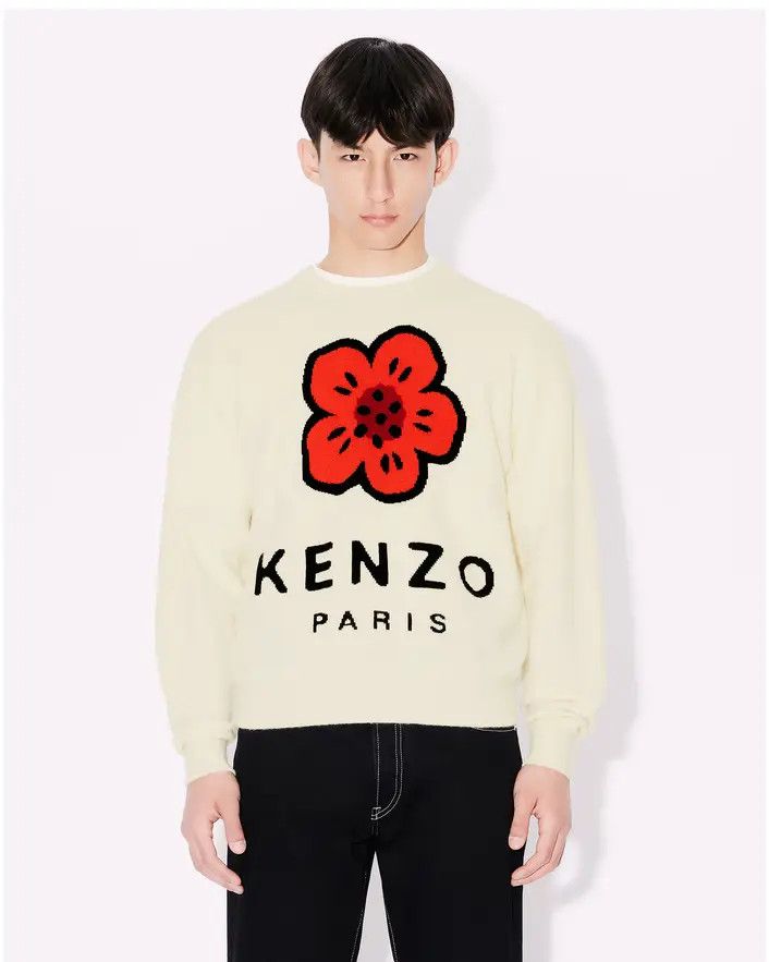 Kenzo o1s22i1n0125 Boke Flower Wool Sweater in Off White Size US S / EU 44-46 / 1 - 3 Thumbnail