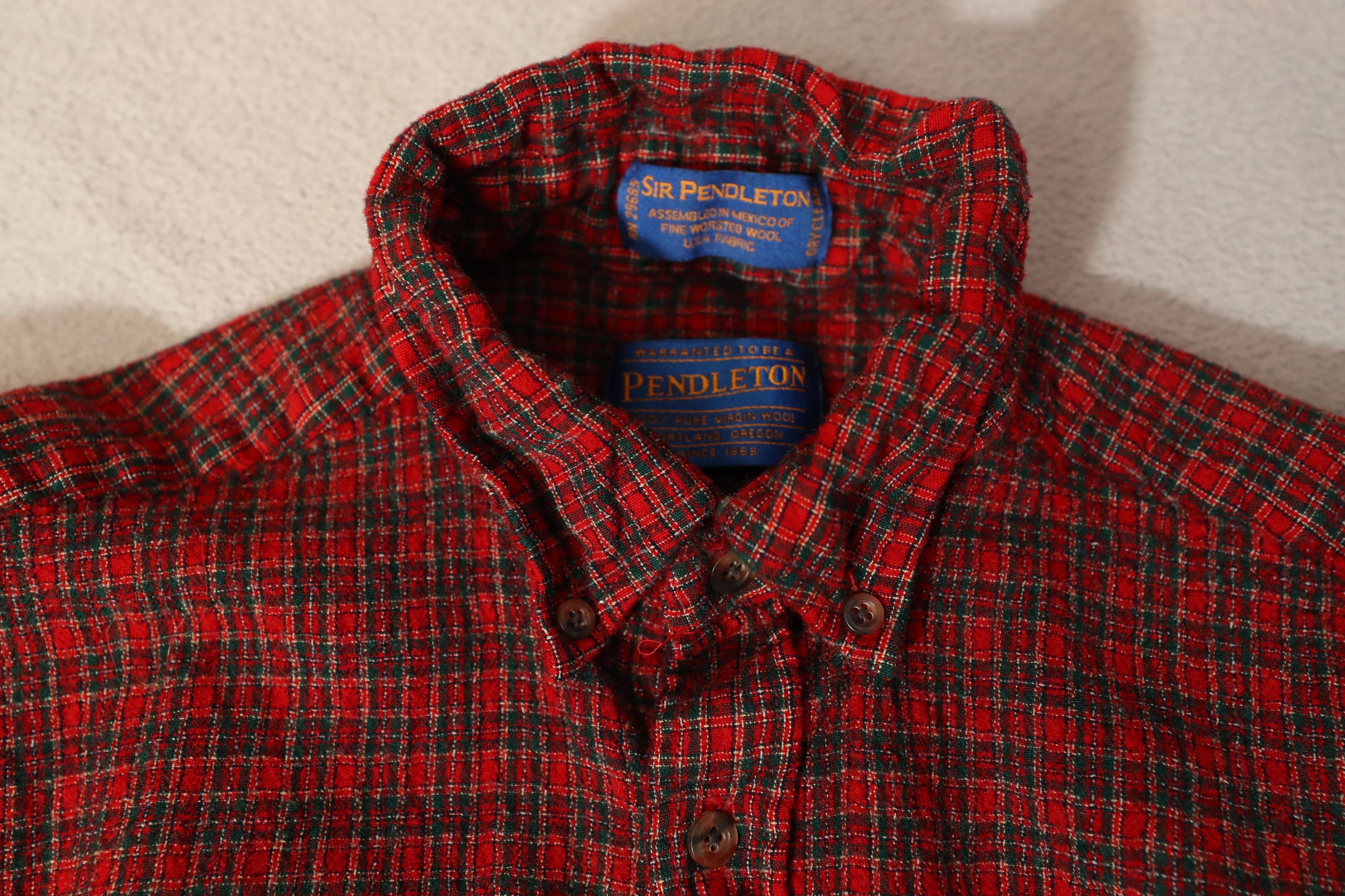 Pendleton Vintage Sir Pendleton Red Wool Flannel (M) Size US M / EU 48-50 / 2 - 8 Thumbnail