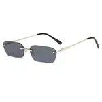 Designer Rimless Square Vintage Design Transparent Lens Sunglasses Size ONE SIZE - 4 Thumbnail