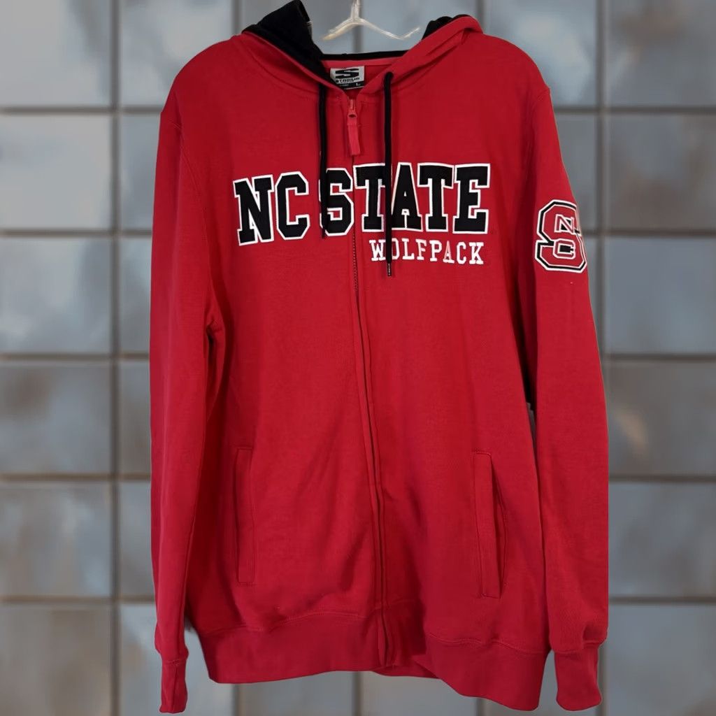 Vintage NC State Wolf Pack Stadium Mens L Red Full Zip Long Sleeve Hoodie Sweatshirt Size US L / EU 52-54 / 3 - 1 Thumbnail
