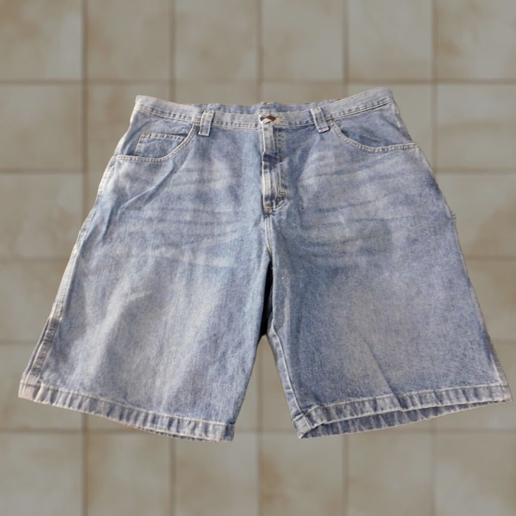 Wrangler Wrangler Jeans Shorts Mens 40 Y2K Baggy Loose Denim Workwear Blue Cotton 9in Inseam Flat Front Zip Logo Regular Classic Size US 40 / EU 56 - 1 Thumbnail