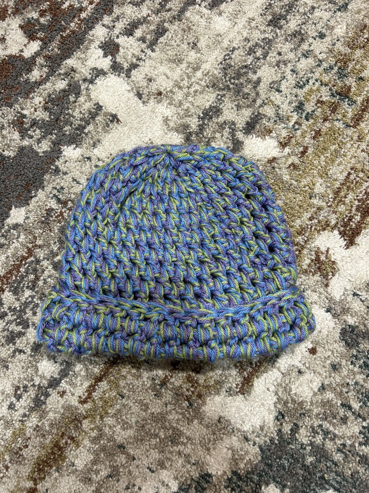 Other Hand-Knitted Beanie Green/Blue Size ONE SIZE - 1 Thumbnail