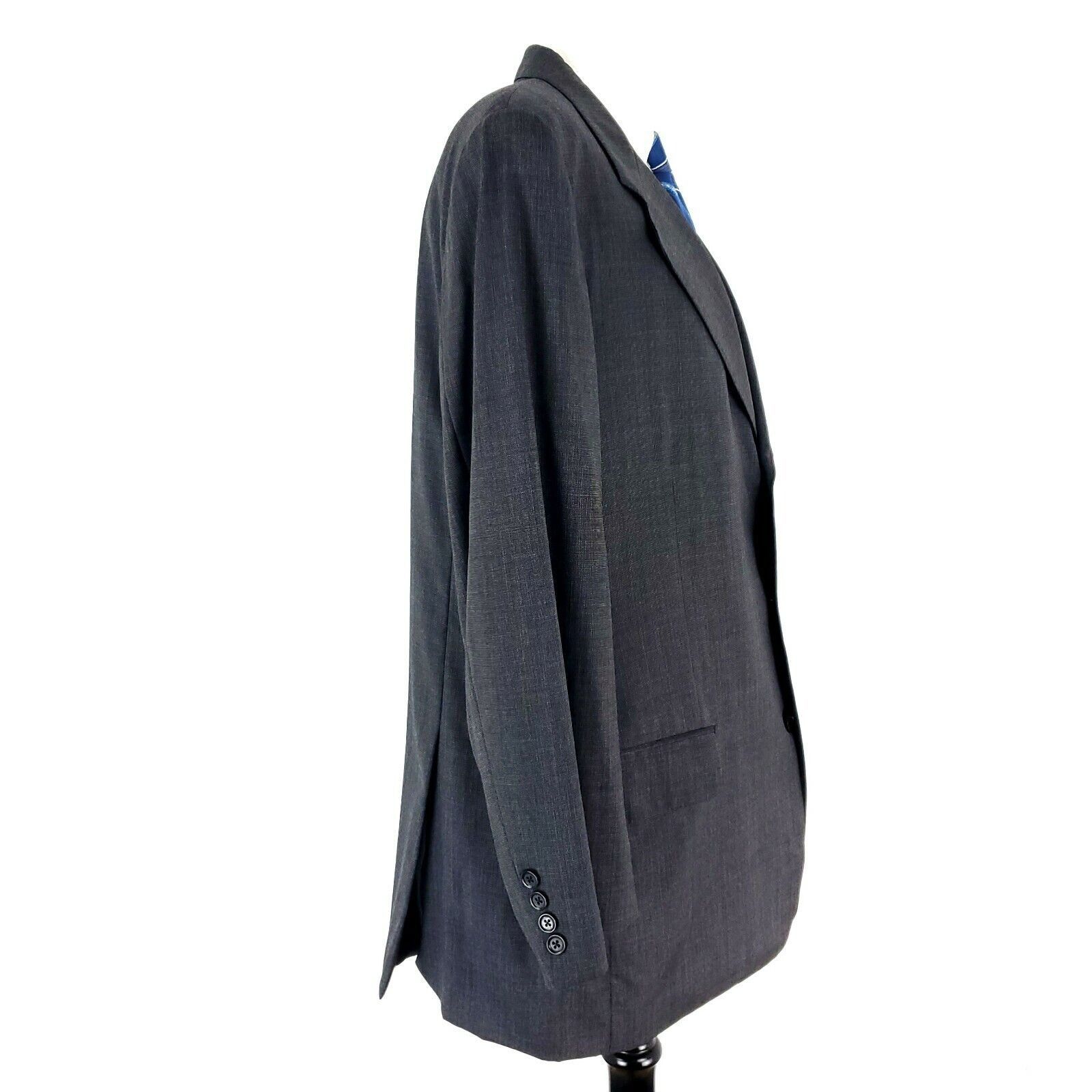 J.P. Tilford × Samuelsohn Samuelsohn JP Tilford Wool 3 Button Blazer 44L Gray Nailshea Size 44L - 7 Thumbnail