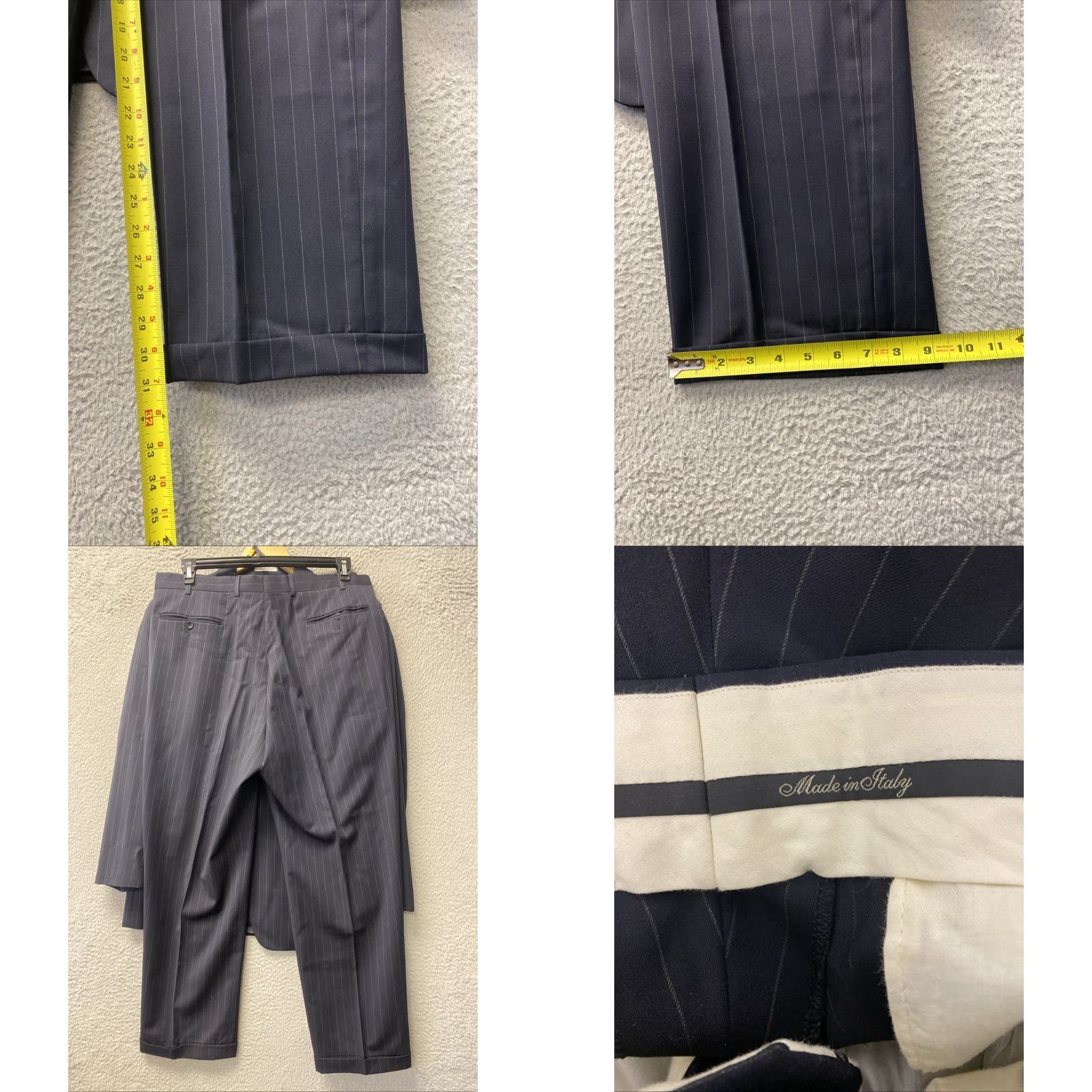 Bill Blass VINTAGE Bill Blass Suit 2 Piece Navy Wool Striped Jacket Pants 40R Mens 2-Button/Single-Breasted 3 Button? Size 40R - 10 Thumbnail