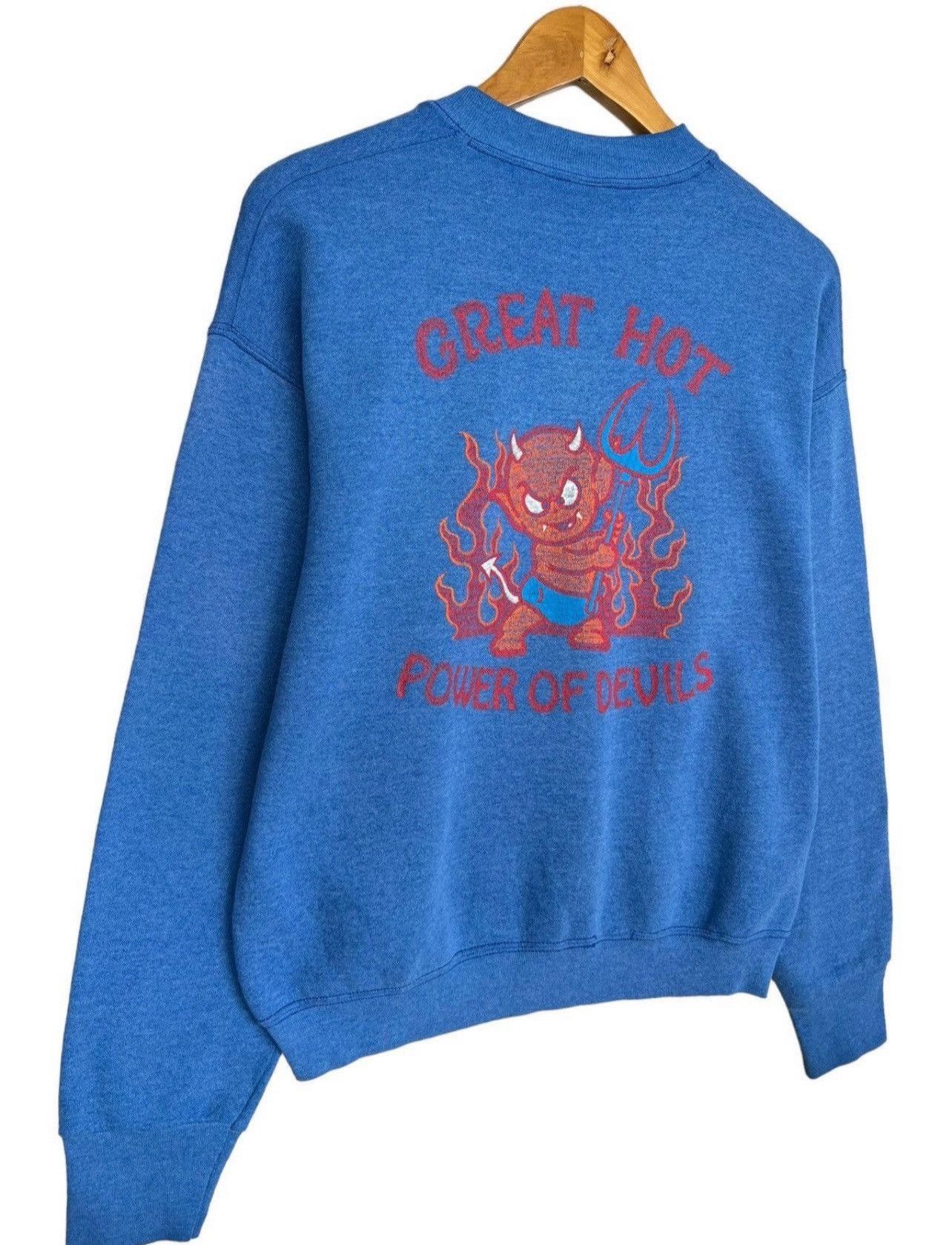 Devilock × Vintage Vintage 80s Great Red Hot Power of Devils Sweatshirt Size US S / EU 44-46 / 1 - 3 Thumbnail