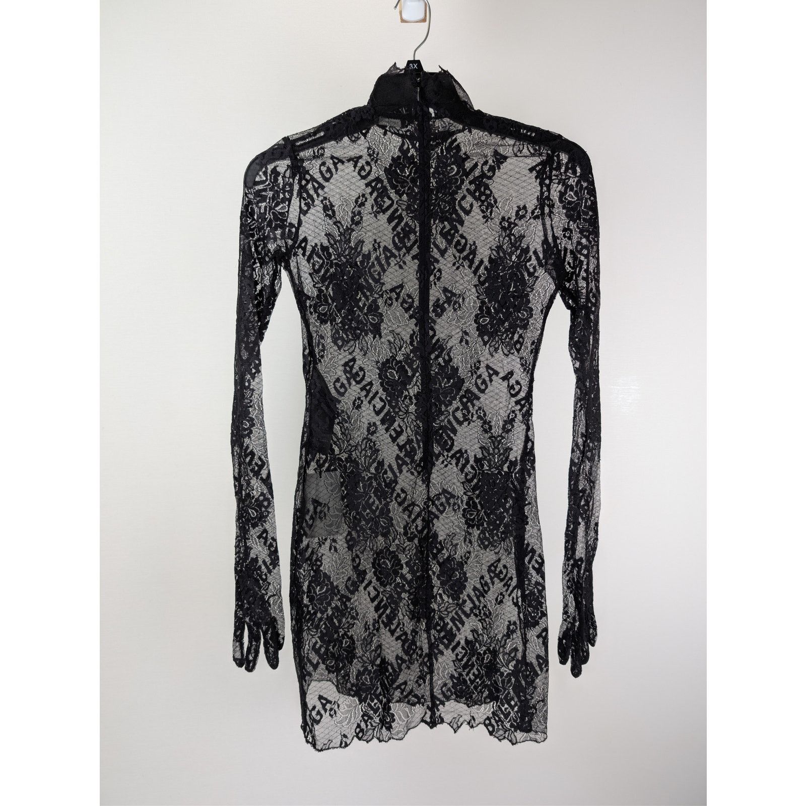 Balenciaga o1rshd1 Glove Dress Stretch Lace in Black Size S / US 4 / IT 40 - 10 Thumbnail