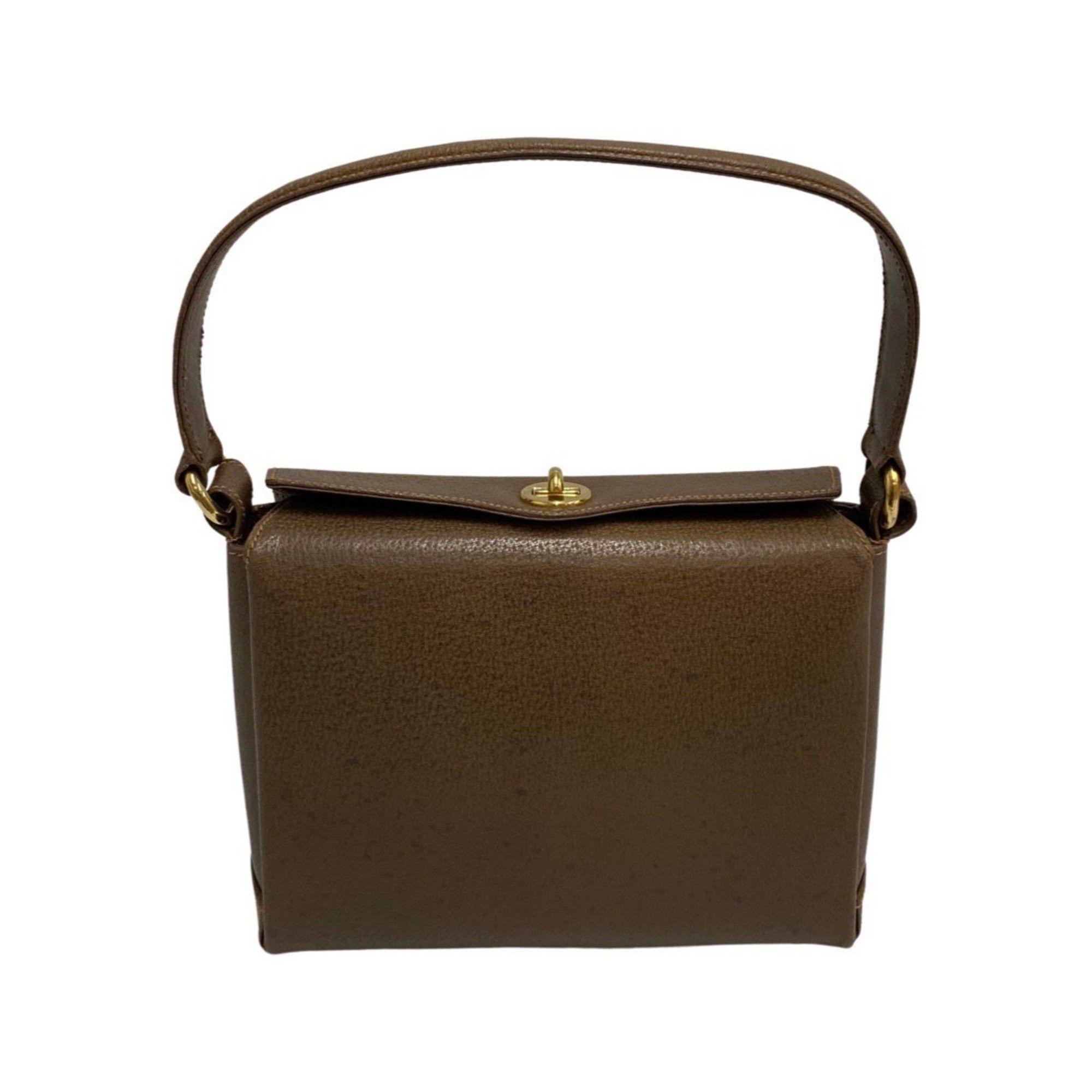 image of Gucci Old Gucci Vintage Turnlock Leather Genuine Handbag Mini Tote Bag Brown, Women's