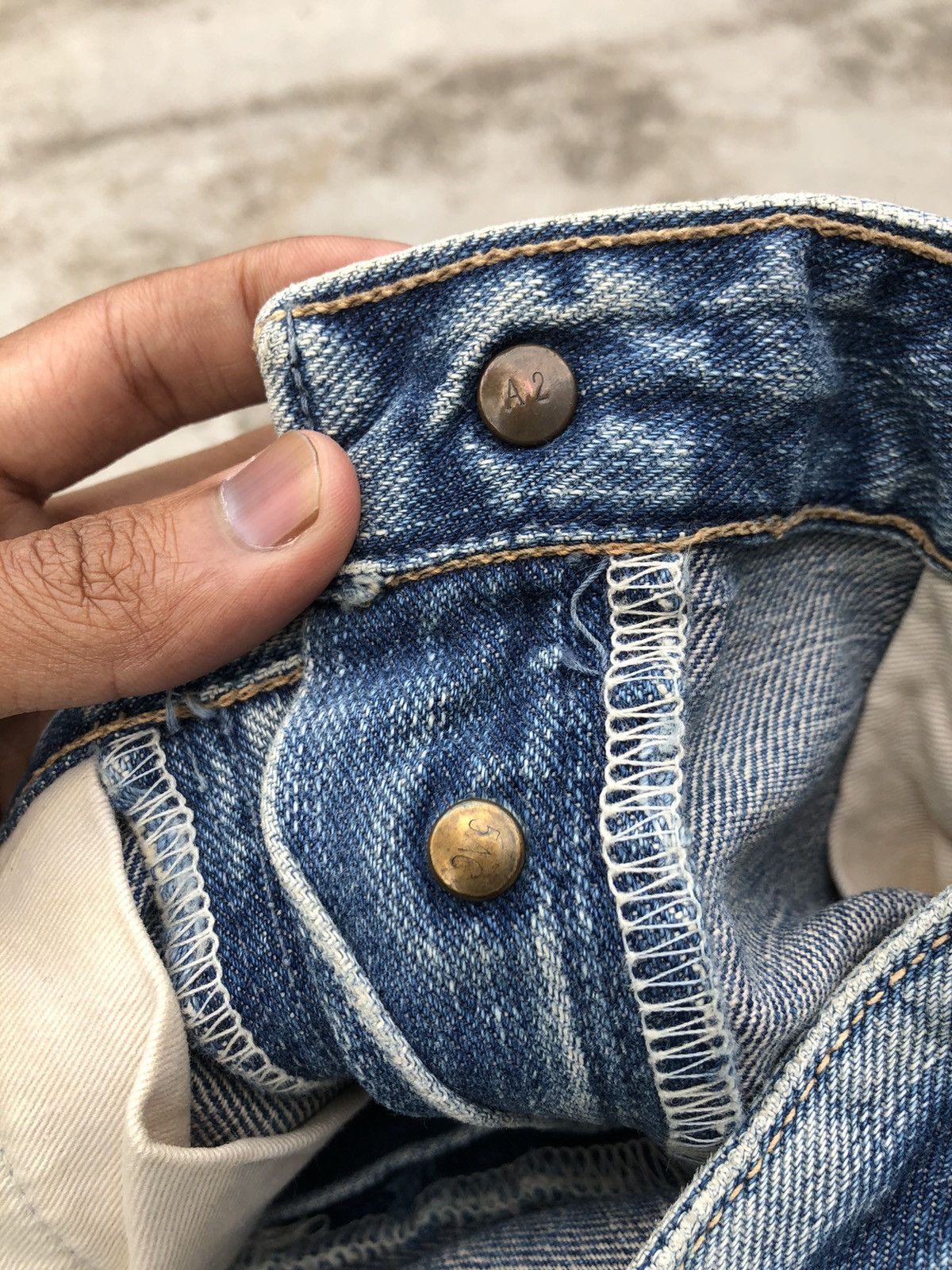 Vintage VINTAGE WRANGLER BLUE BELL SELVEDGE DENIM Size US 31 - 6 Thumbnail