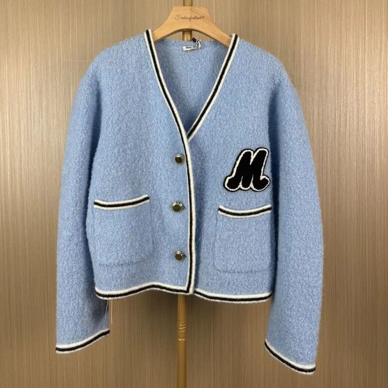 Miu Miu Miu Miu Blue Wool Women's Jacket 0089 Size L / US 10 / IT 46 - 1 Thumbnail