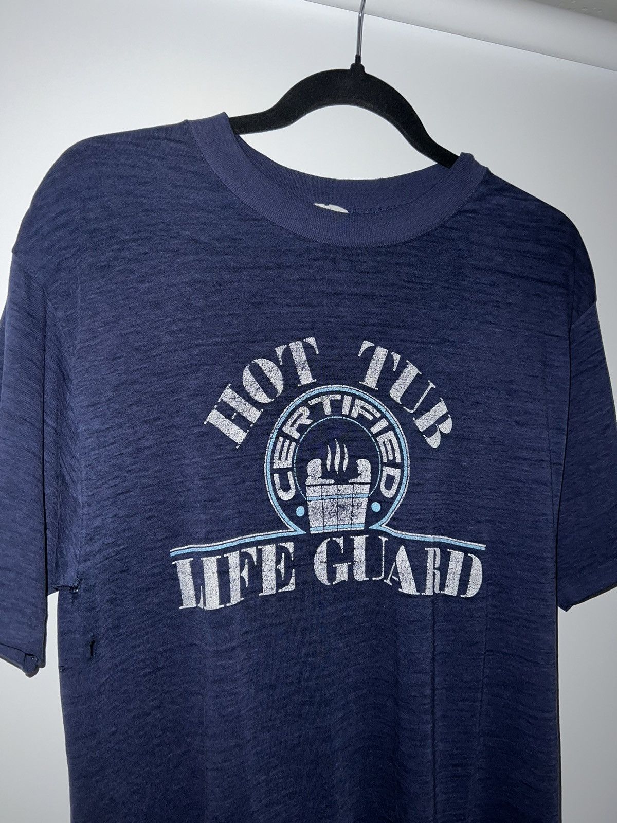 Vintage Vintage 80s Life Guard T-Shirt Size US XL / EU 56 / 4 - 3 Thumbnail
