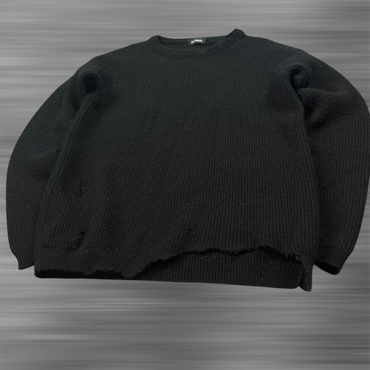 Raf Simons Raf Simons Sweater black fall 2017 destroyed Size US XL / EU 56 / 4 - 2 Thumbnail