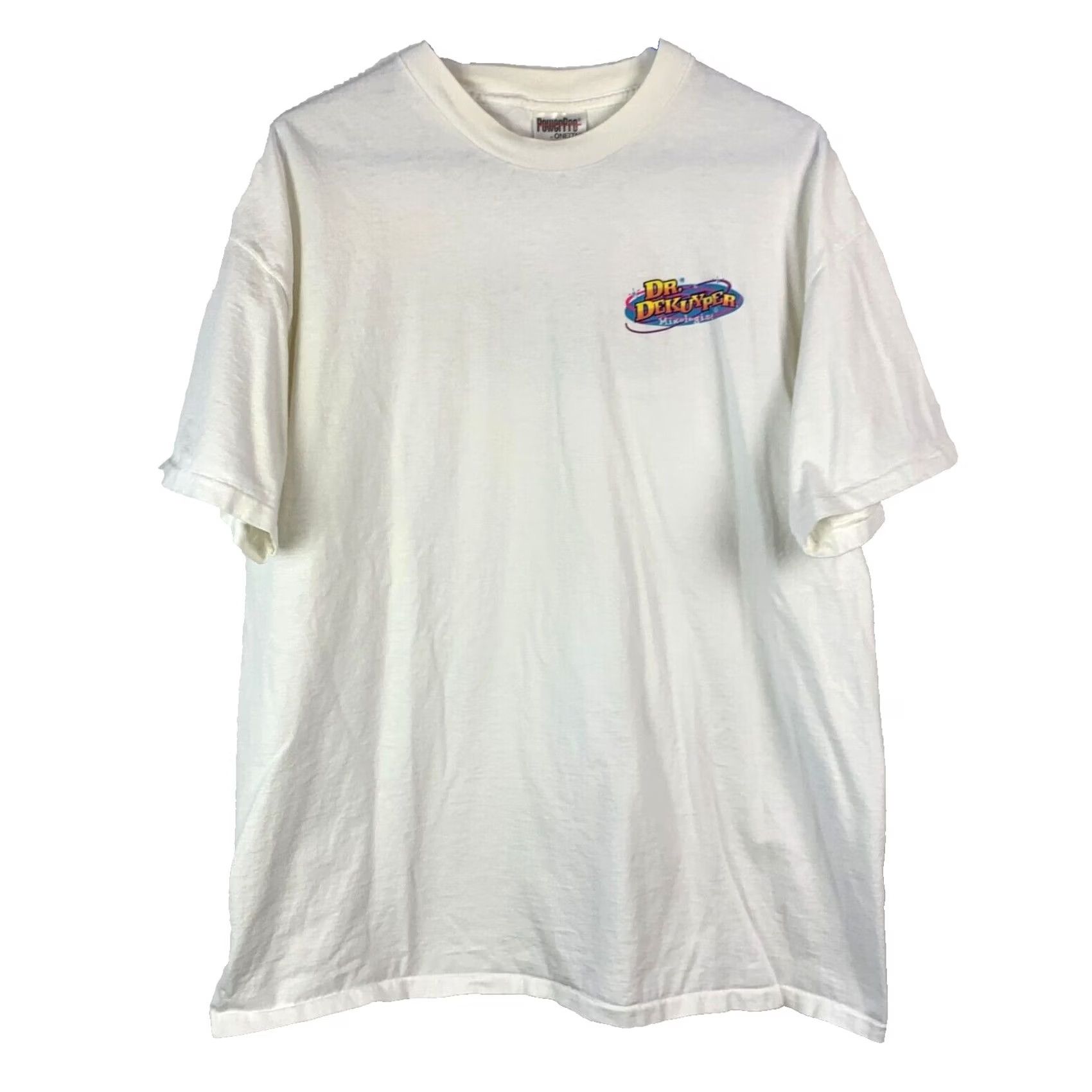 Vintage VINTAGE PowerPro Dr Dekuyper Mixologist Cotton Tee T-Shirt XL White Unisex Adults Short Sleeve Crew Neck 100% Cotton Graphic Print Mens Womens Size US XXL / EU 58 / 5 - 2 Thumbnail