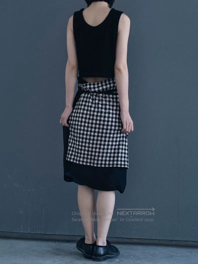 Comme des Garcons Comme Des Garcons Black and white check spliced wrap-aroun Size 23" - 2 Thumbnail