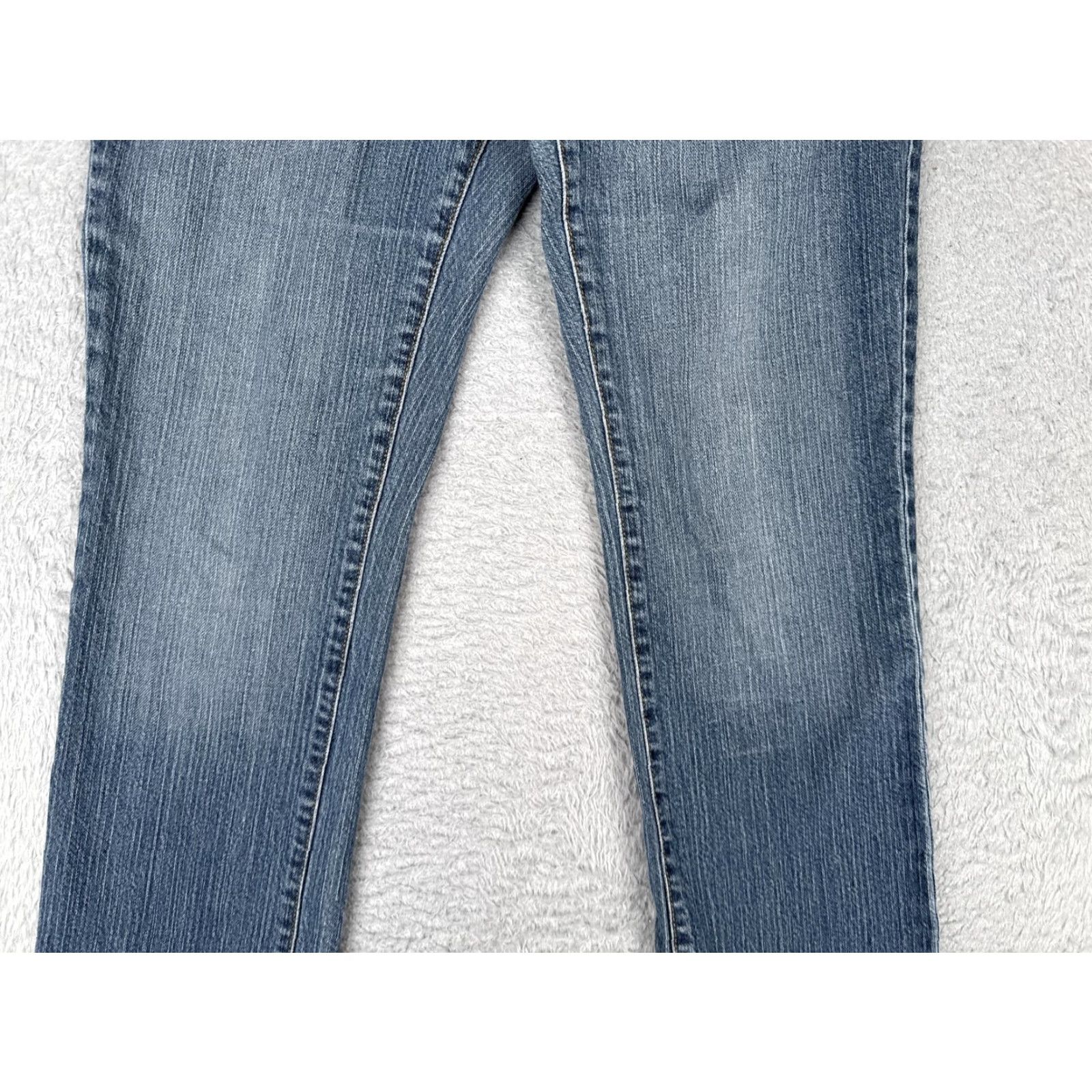 Stampd Stamp 10 Jeans Women Straight Leg Blue 10 Medium Wash Cotton Spandex 29in Inseam Regular 30" Waist 5-Pocket Zip 99% Cotton Size 32" / US 10 / IT 46 - 3 Thumbnail