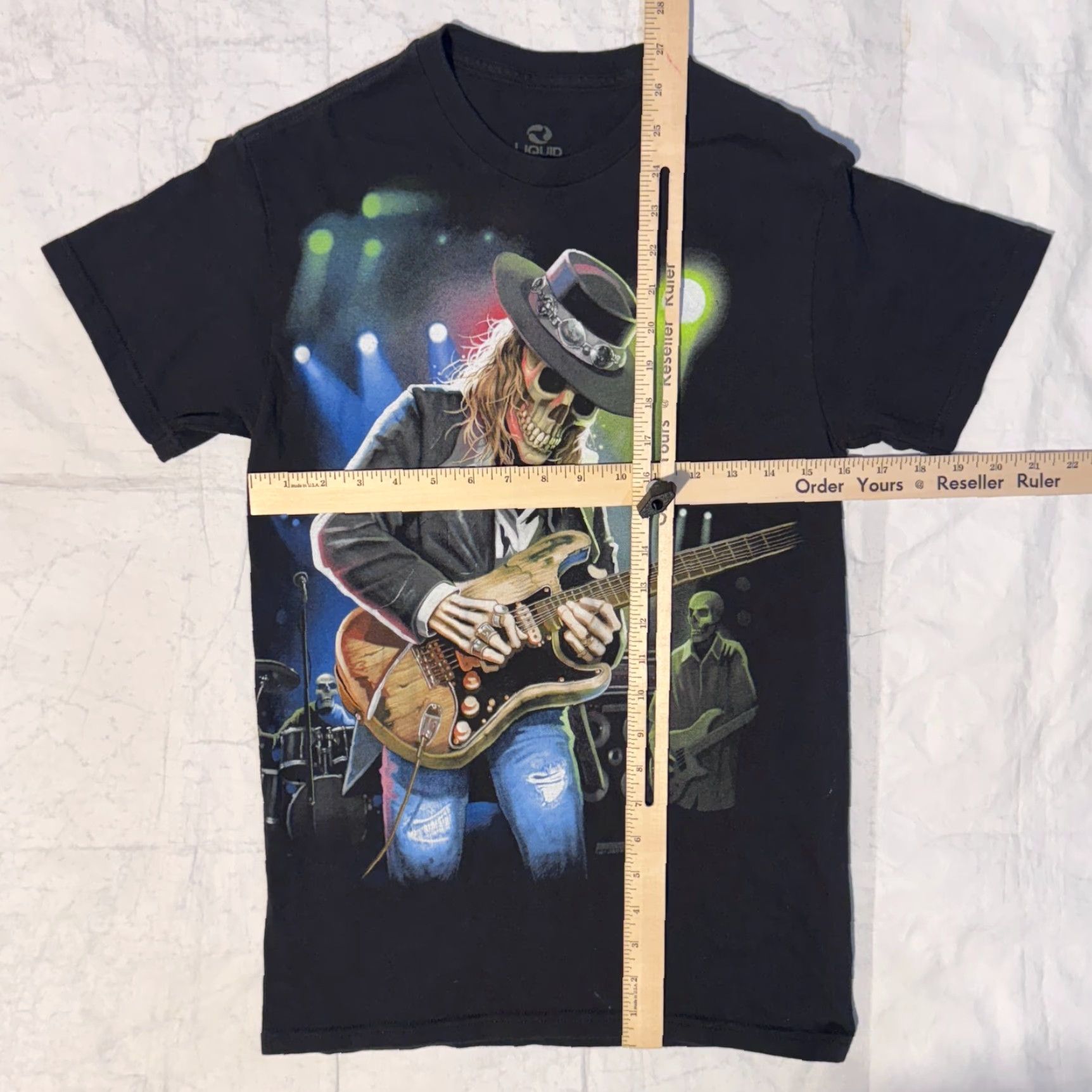 Liquid Blue Liquid Blue Grateful Dead Skeleton Playing Guitar Rock Band Tshirt S Size US S / EU 44-46 / 1 - 4 Thumbnail