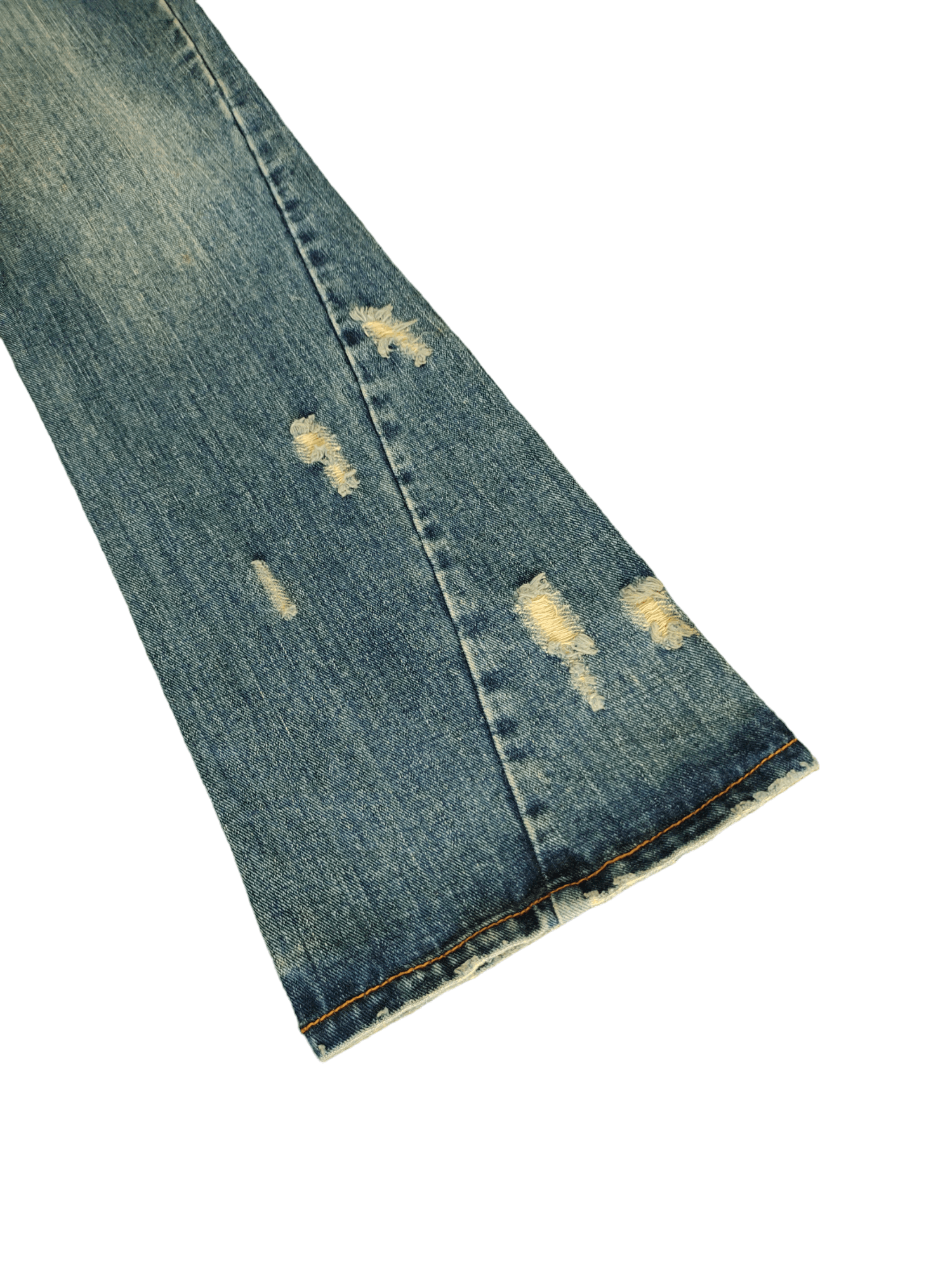 If Six Was Nine Flare Jeans Nylaus Distress Embroidered Denim Bootcut Mudmax Size US 30 / EU 46 - 8 Thumbnail
