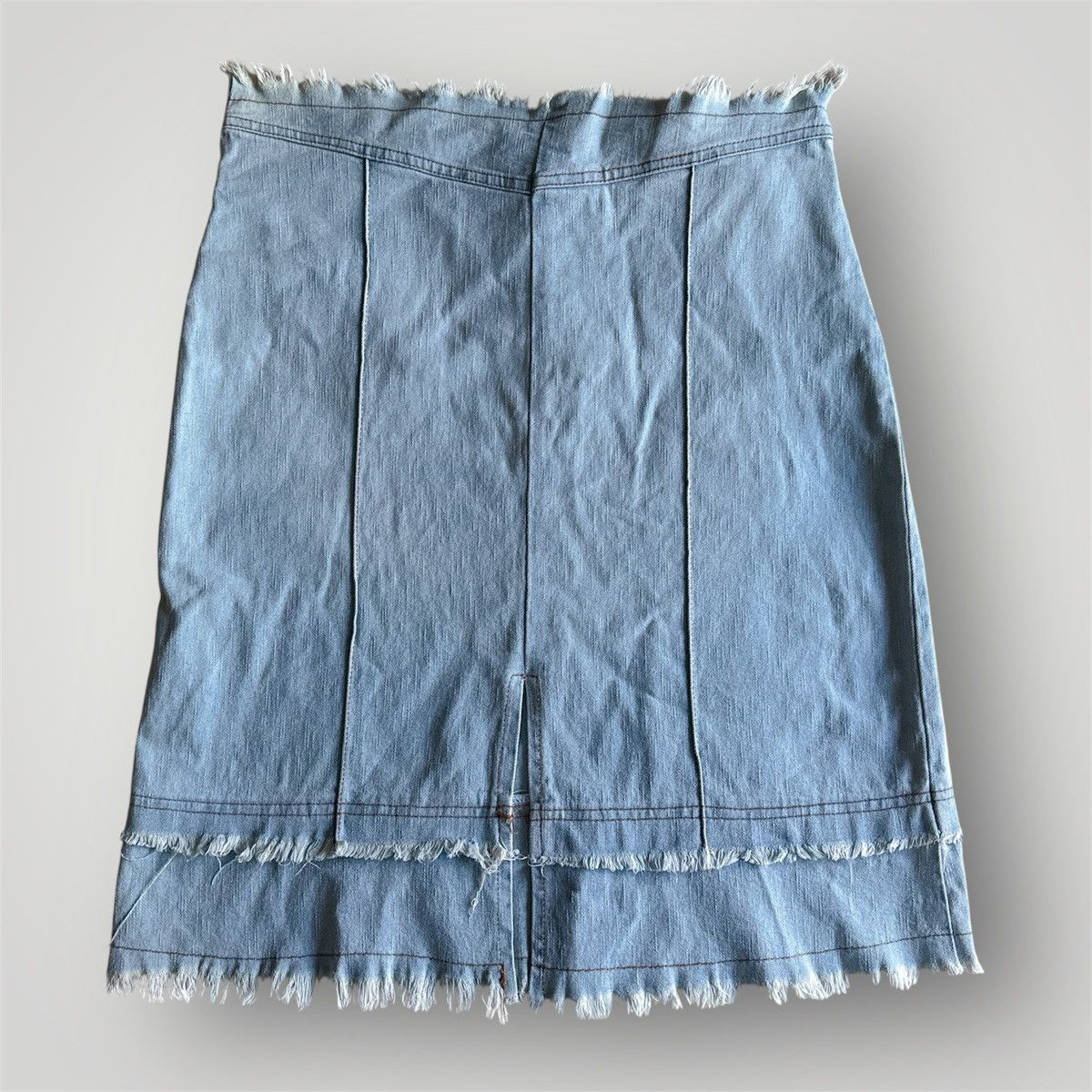 Other Low Rise Deconstructed Denim Midi Skirt y2k Italy Size 32" / US 10 / IT 46 - 4 Thumbnail